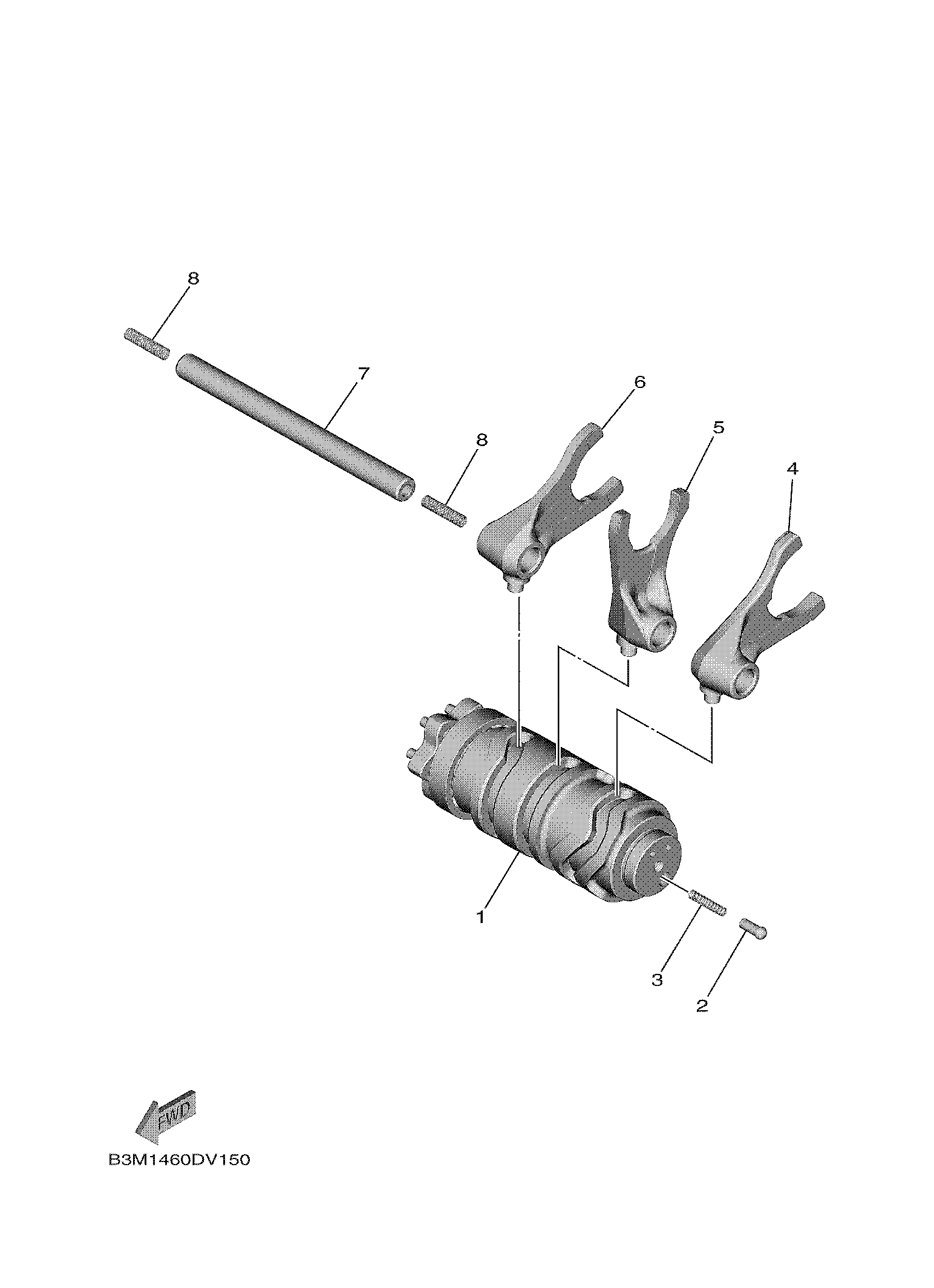 SHIFT CAM & FORK Diagram terurai
