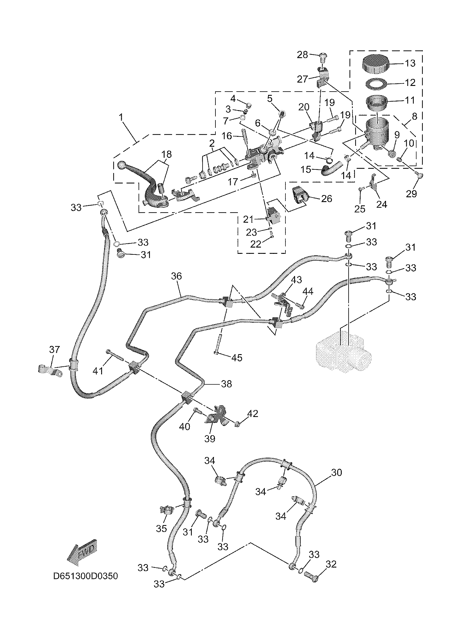 FRONT MASTER CYLINDER ภาพแยกชิ้นส่วน
