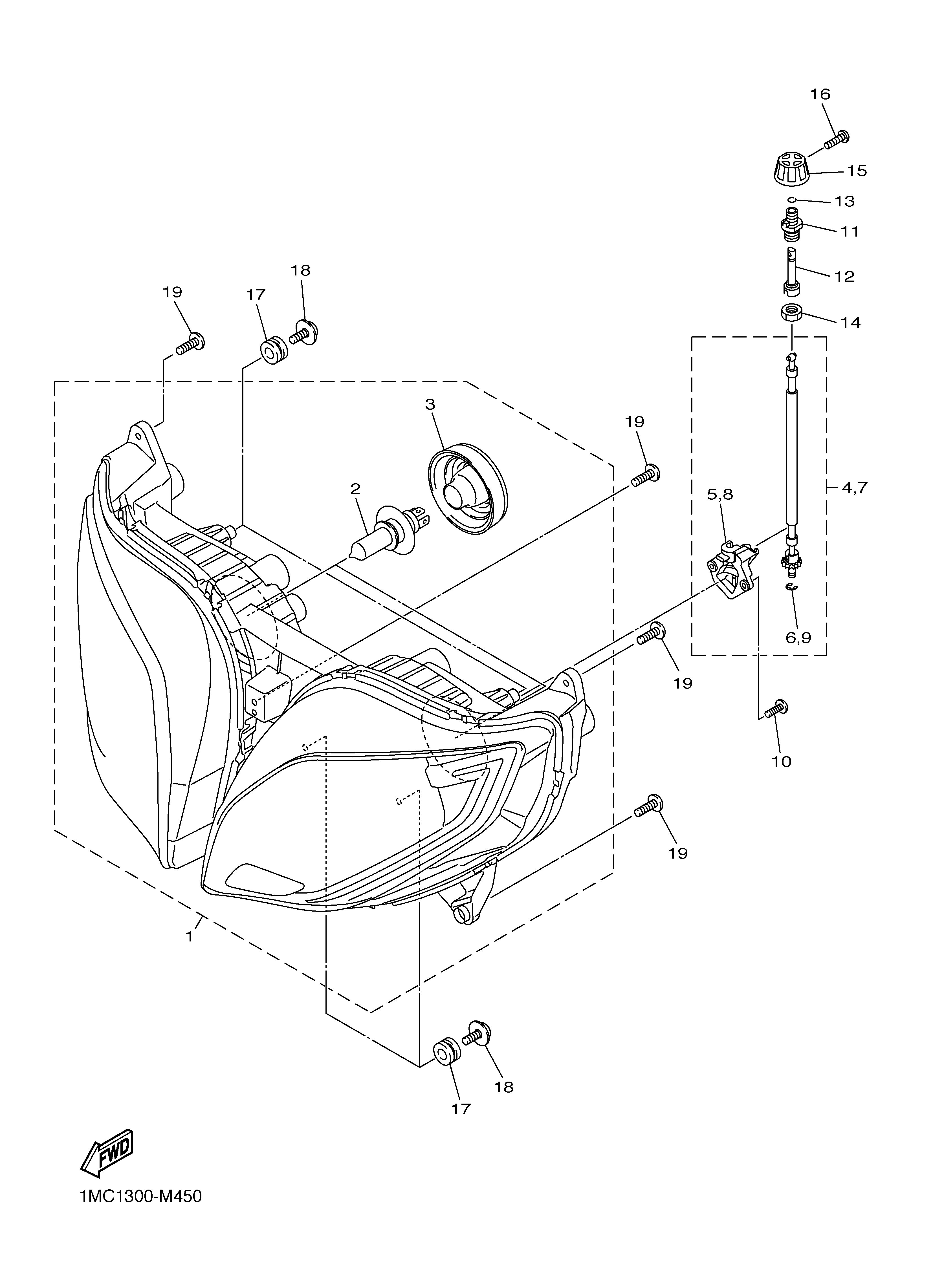 HEADLIGHT Diagram terurai