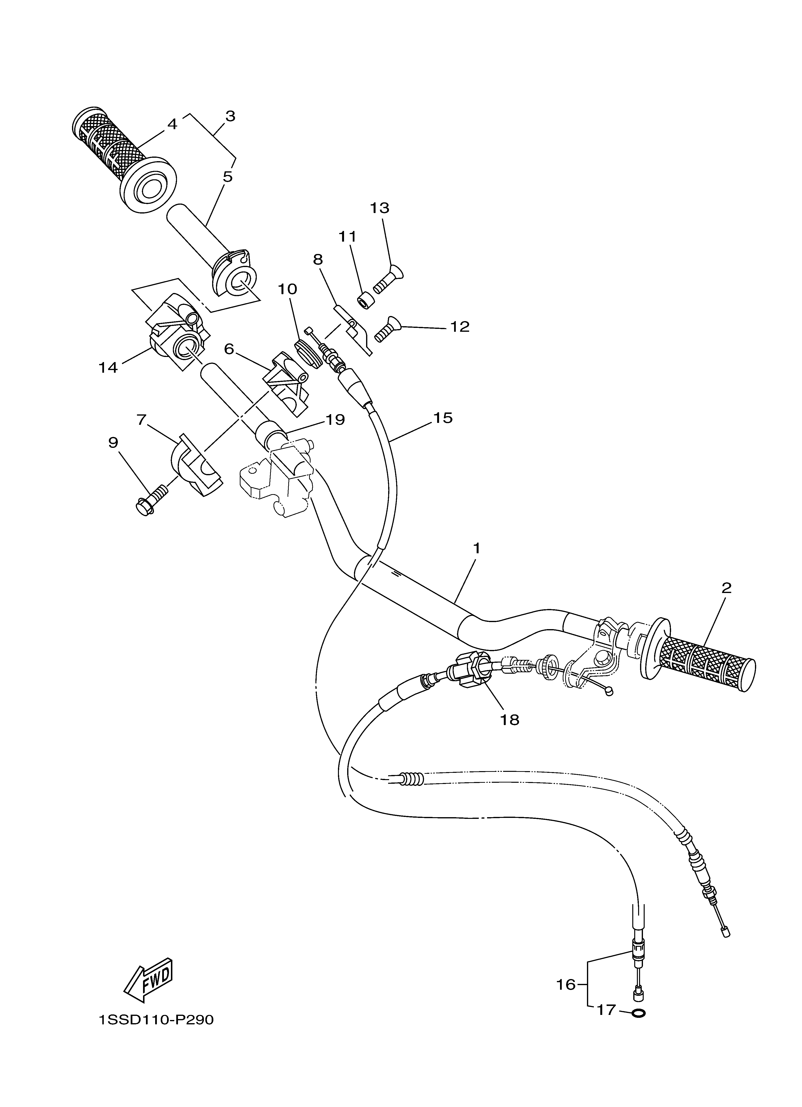 STEERING HANDLE CABLE Despieces
