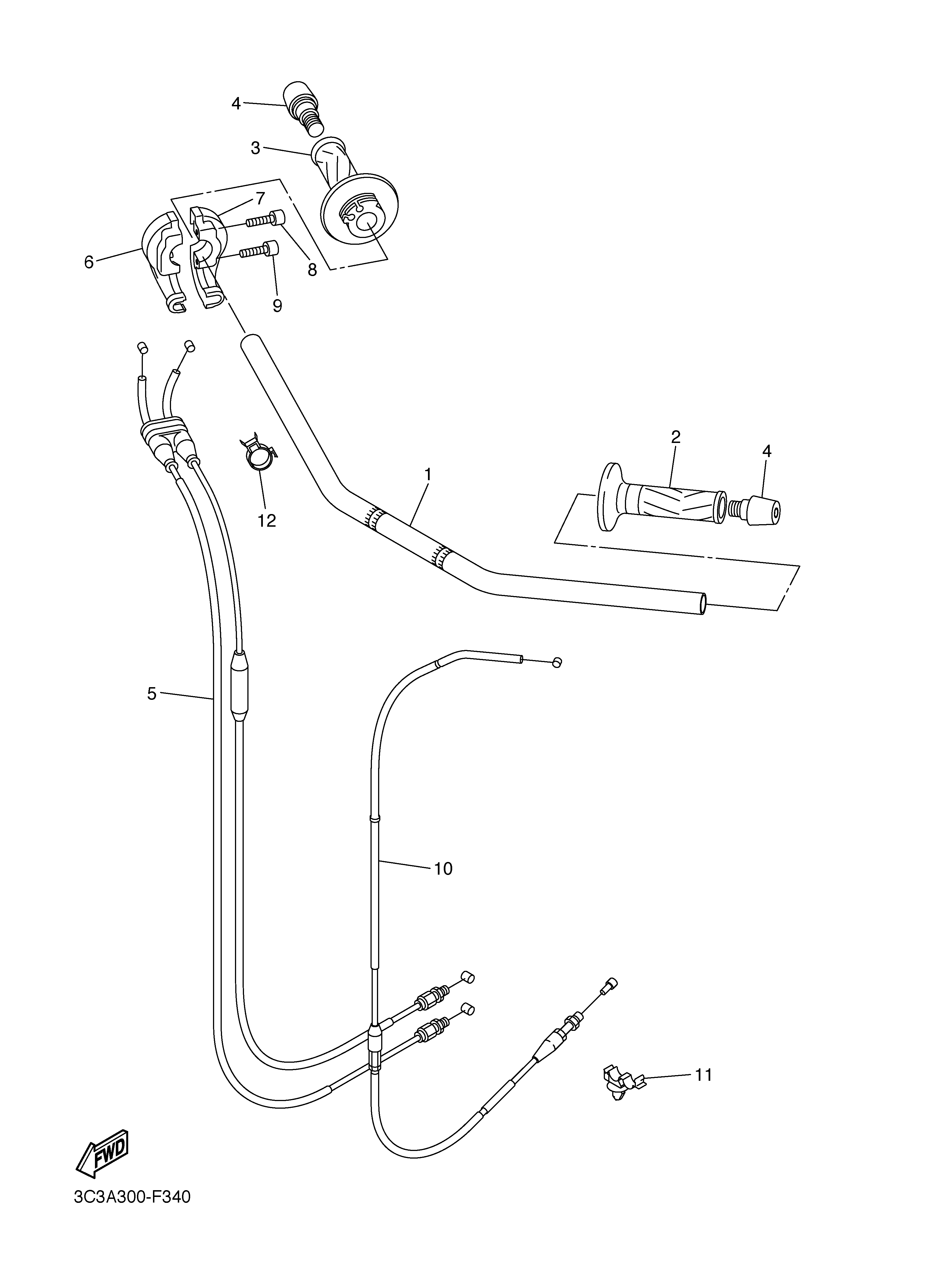 STEERING HANDLE CABLE Exploded diagrams