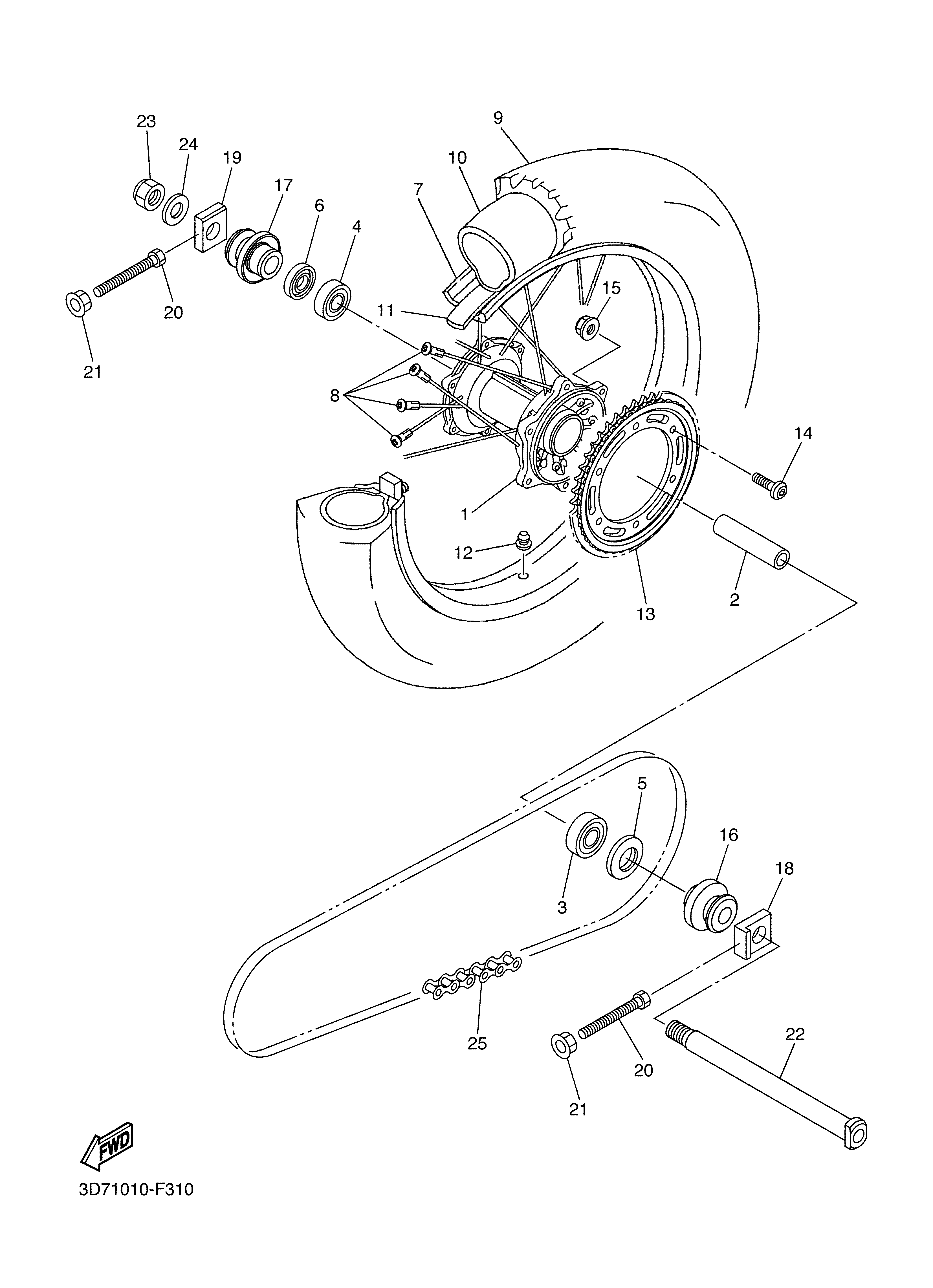 REAR WHEEL ภาพแยกชิ้นส่วน