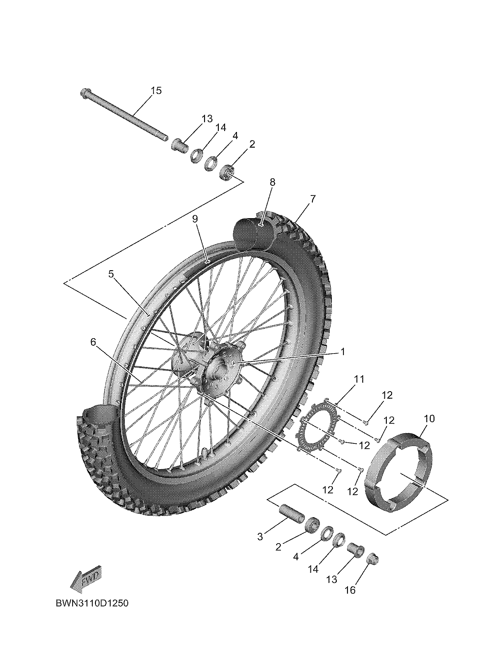 FRONT WHEEL Exploded diagrams