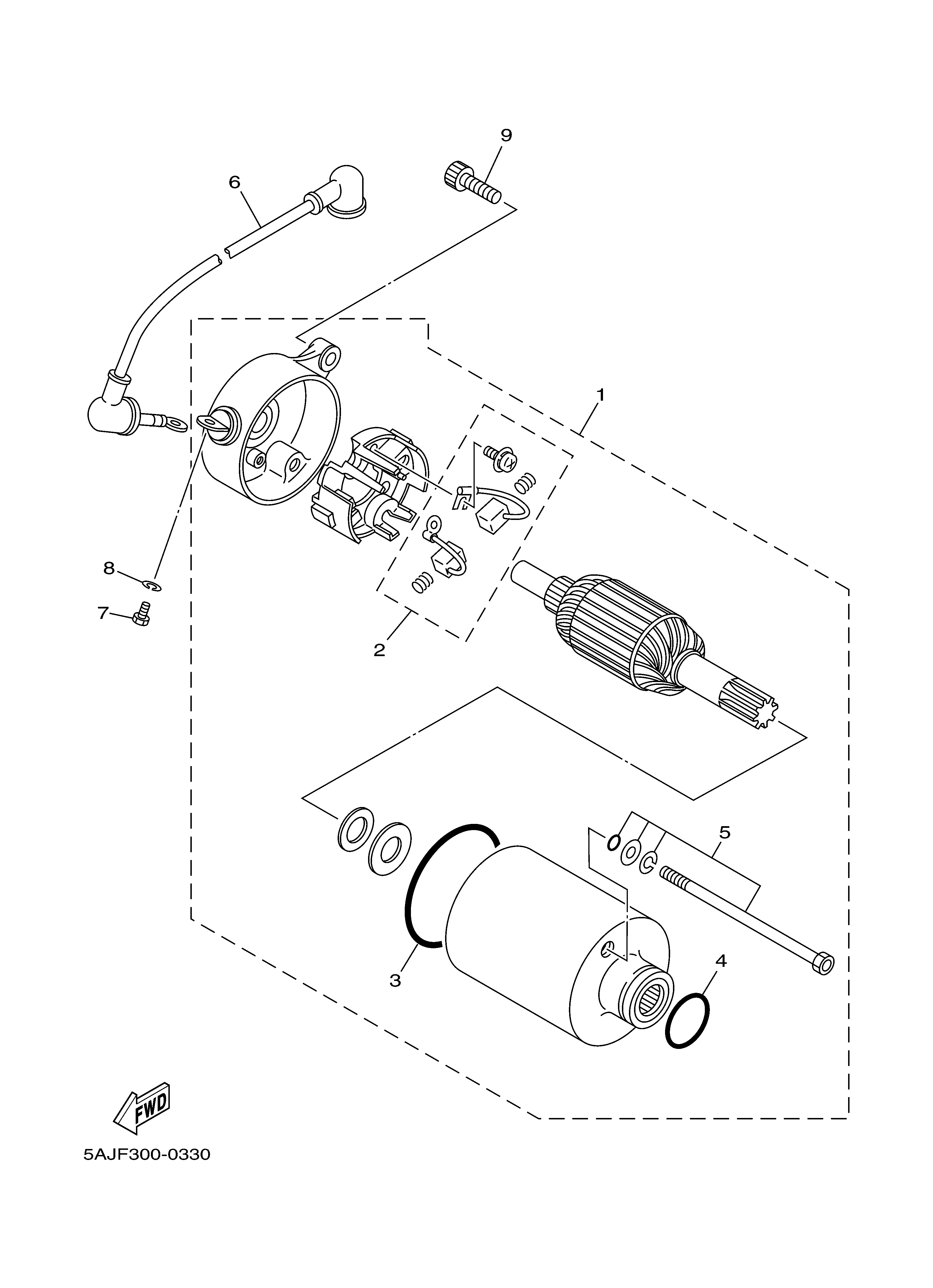 STARTING MOTOR ภาพแยกชิ้นส่วน