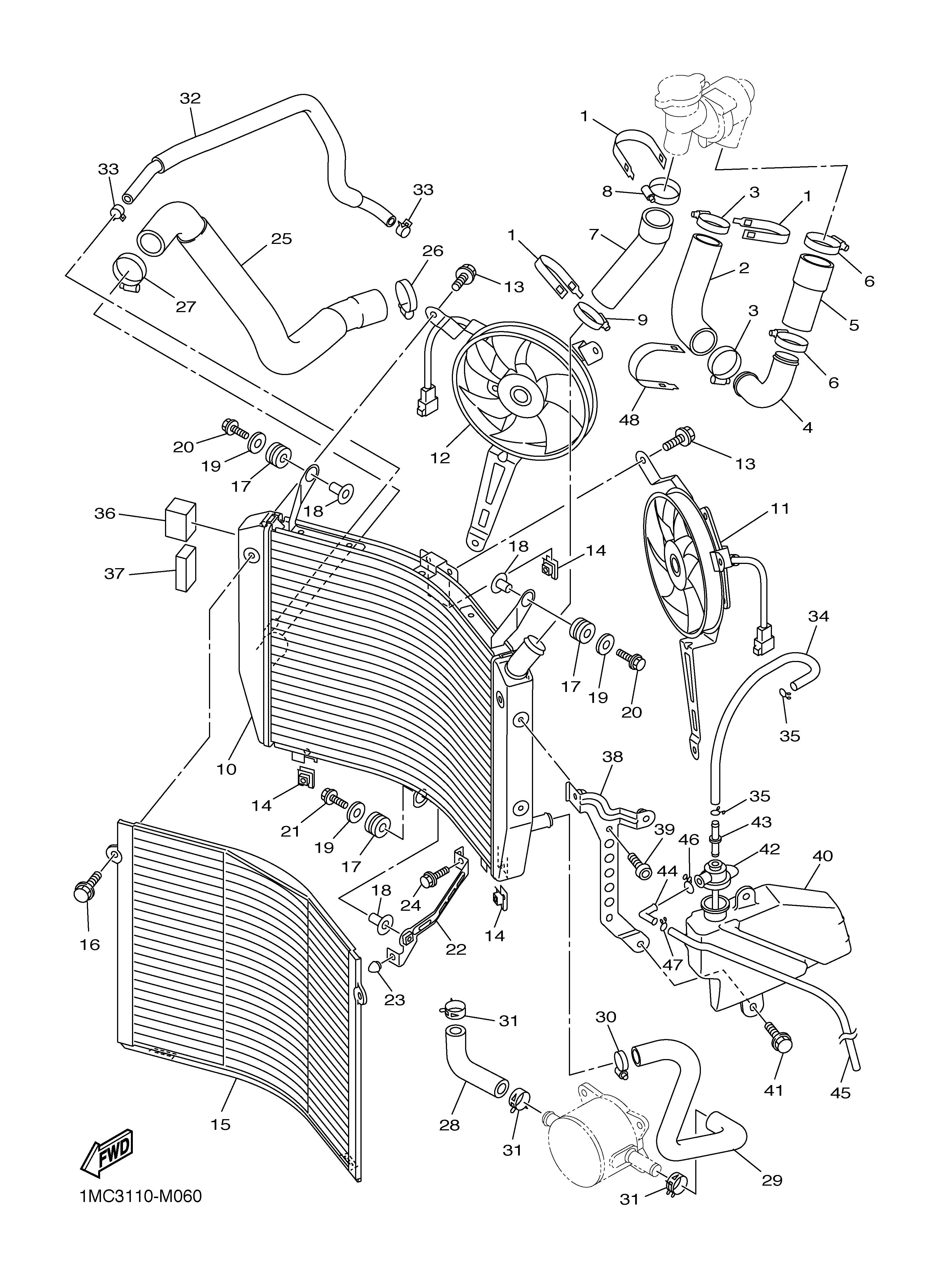 RADIATOR HOSE Sơ đồ tách chi tiết