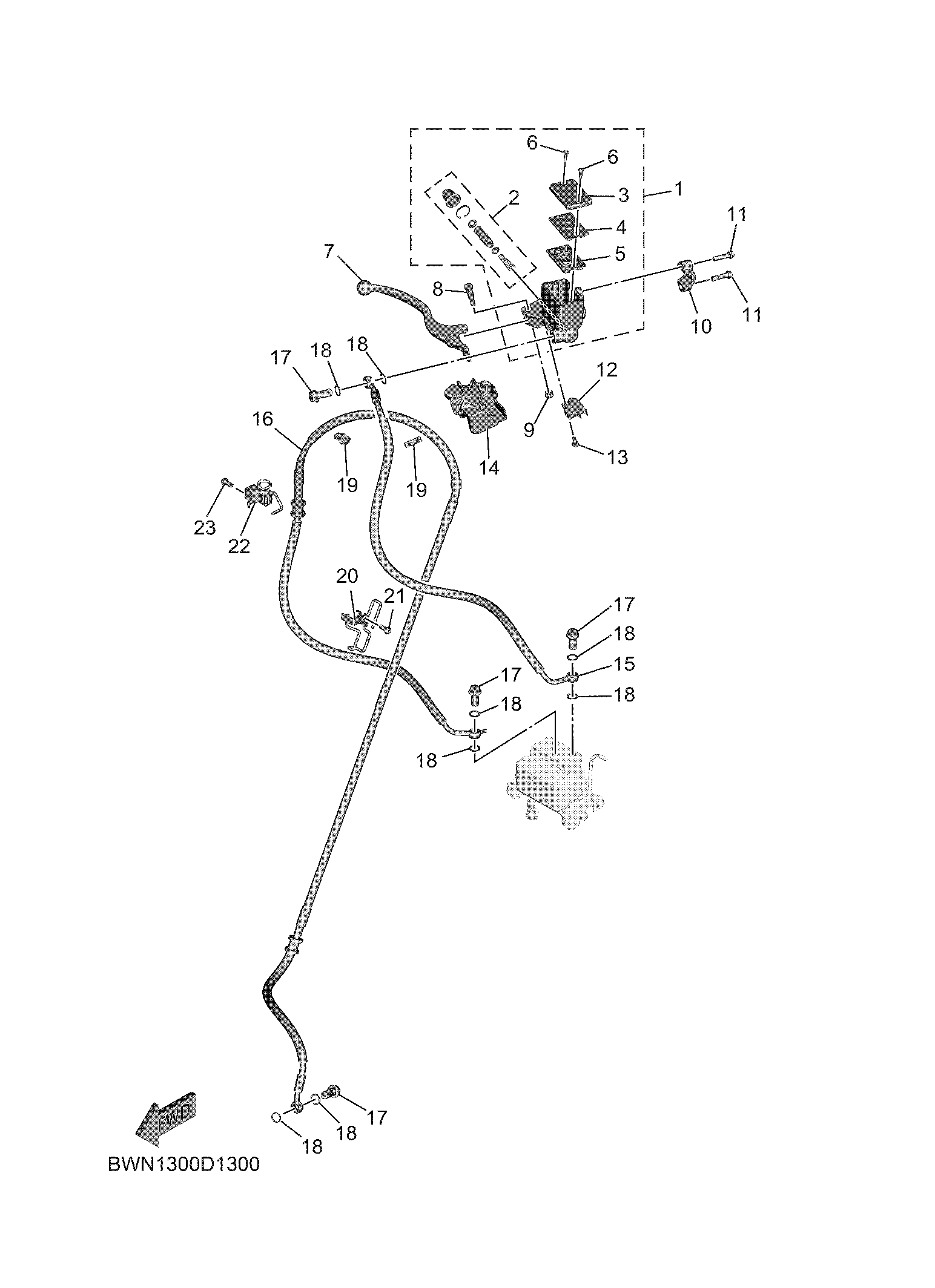 FRONT MASTER CYLINDER Diagram terurai