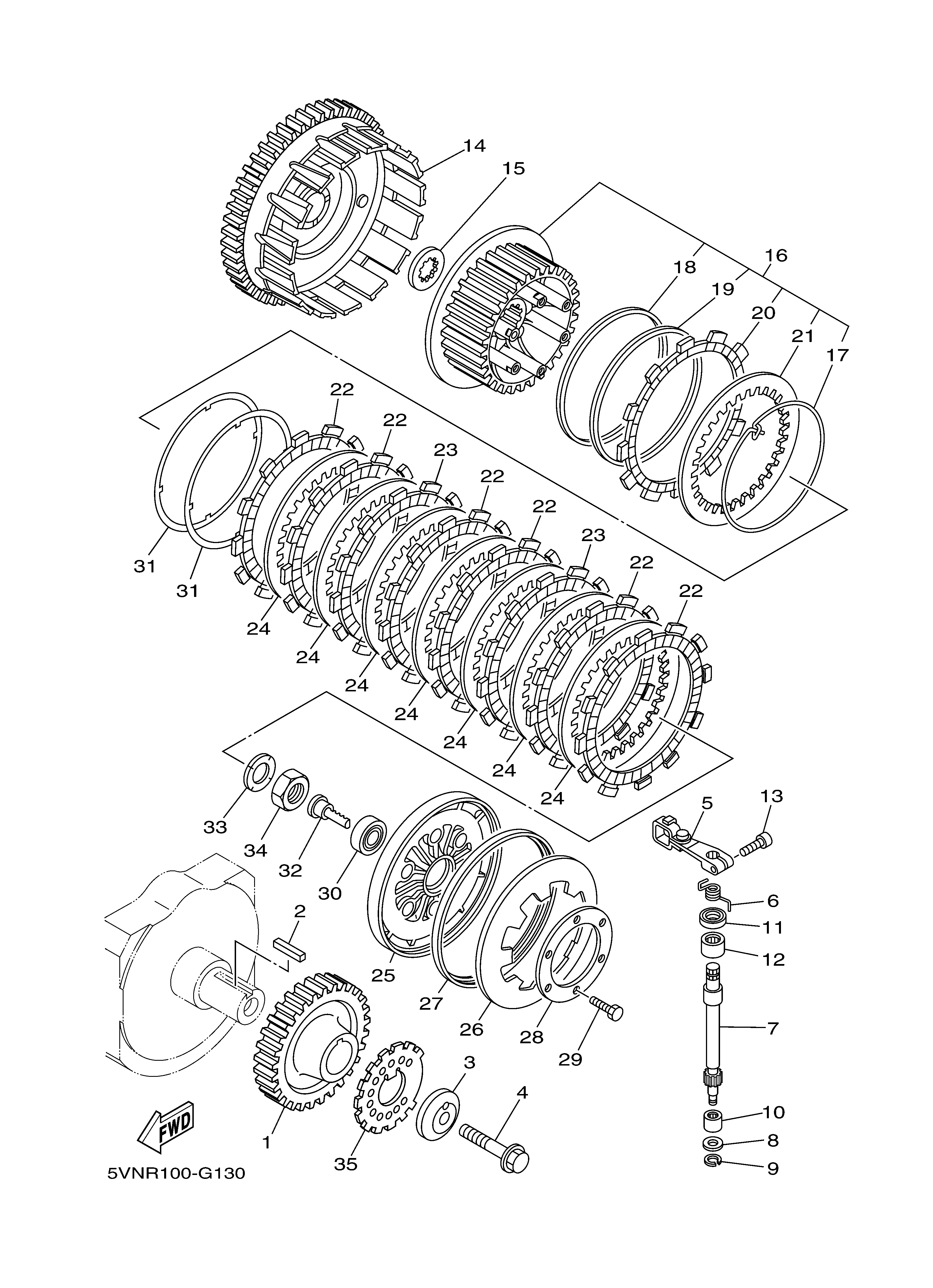 CLUTCH Sơ đồ tách chi tiết