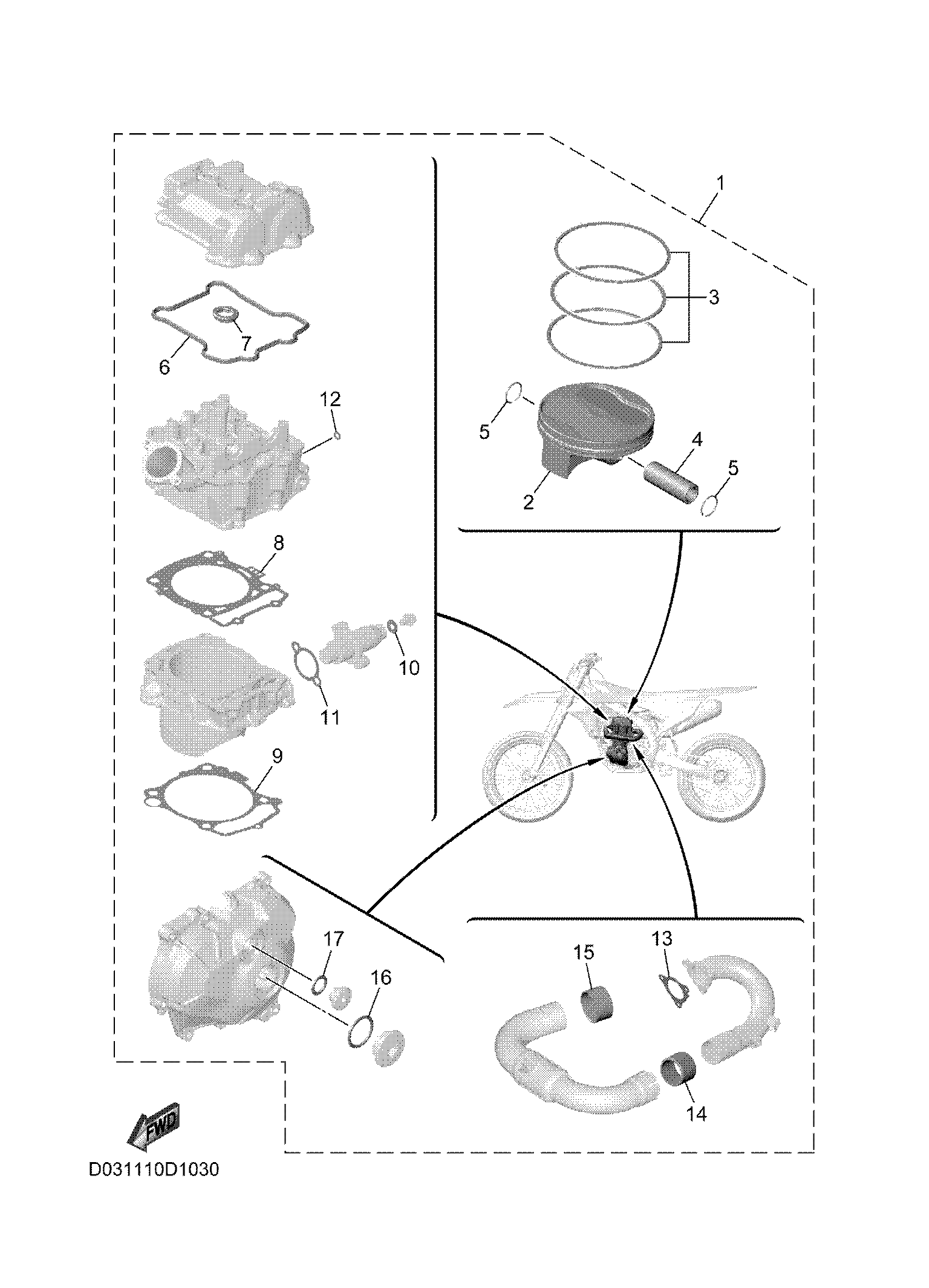 4 PISTON REBUILT KIT Exploded diagrams