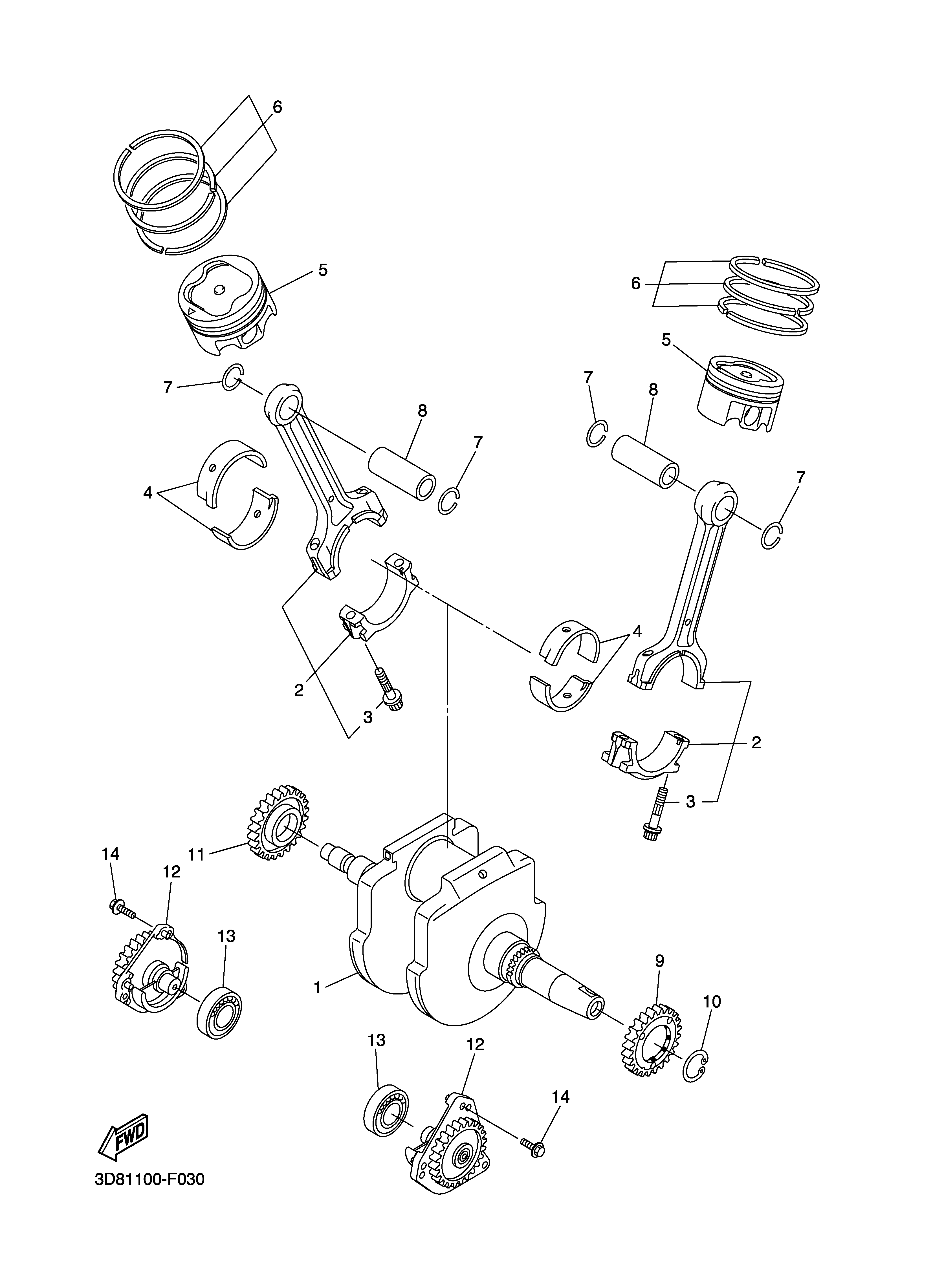 CRANKSHAFT PISTON Vistas explodidas