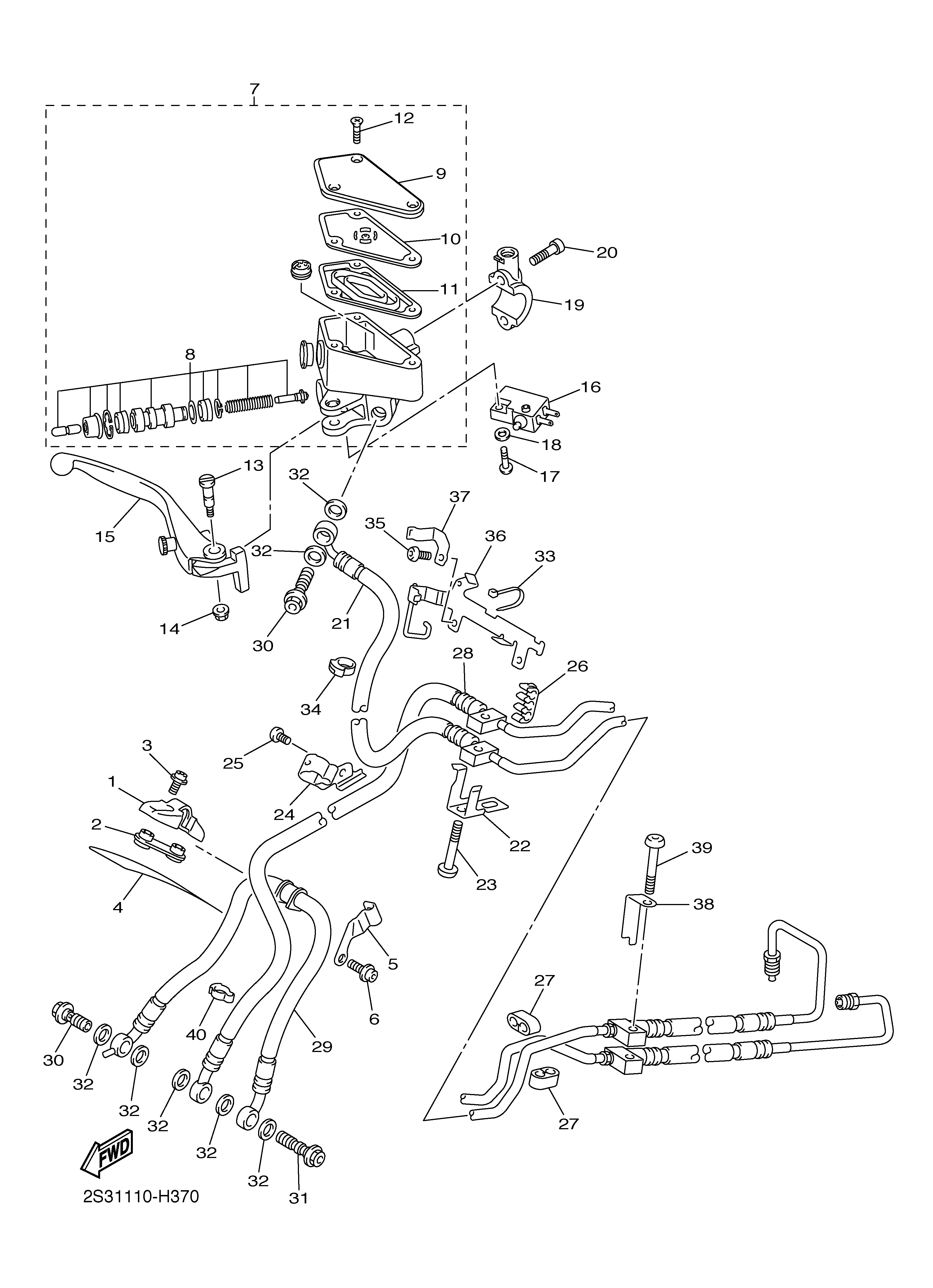 FRONT MASTER CYLINDER ภาพแยกชิ้นส่วน