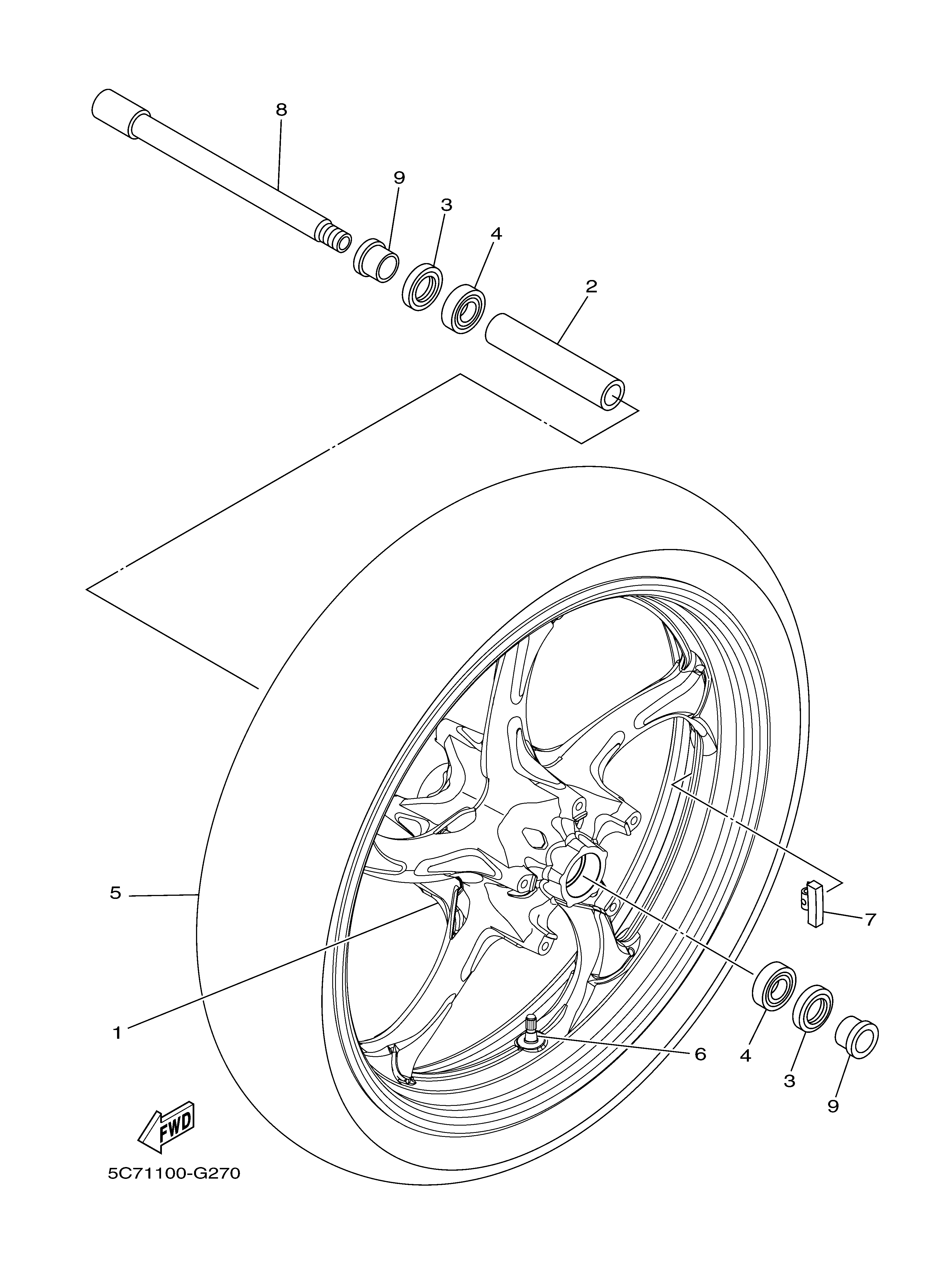 FRONT WHEEL ภาพแยกชิ้นส่วน