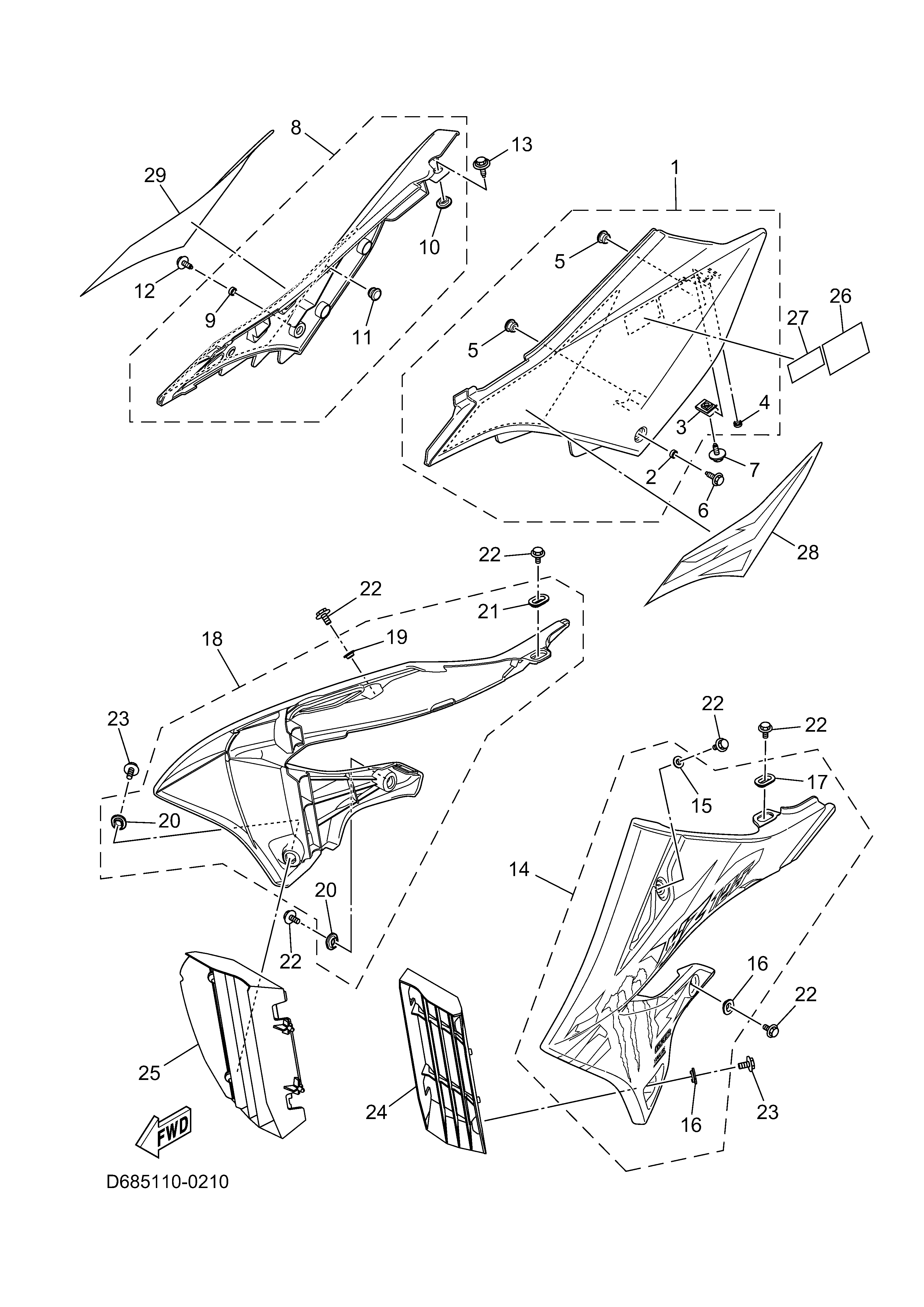 SIDE COVER Exploded diagrams