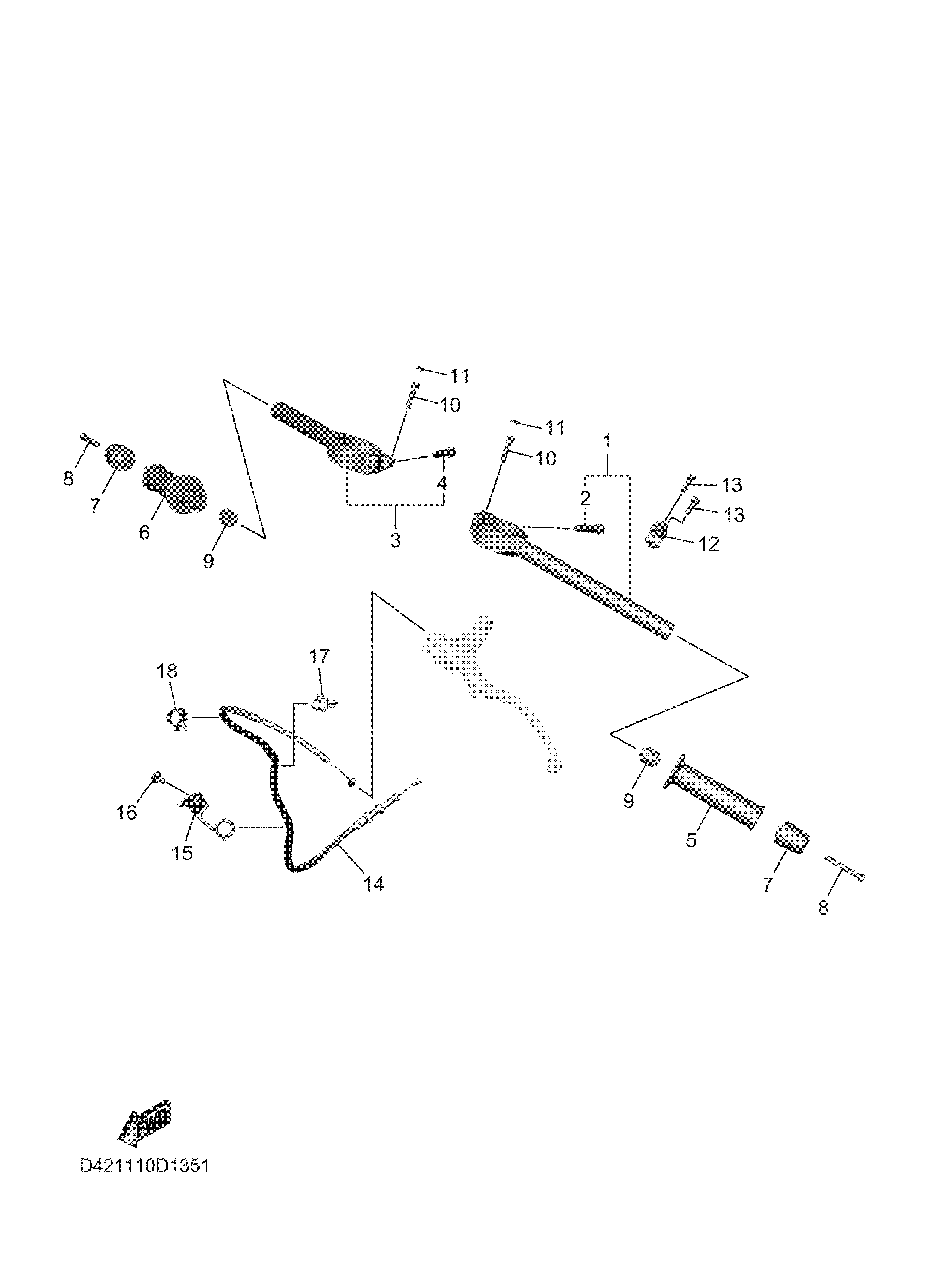 STEERING HANDLE & CABLE Exploded diagrams