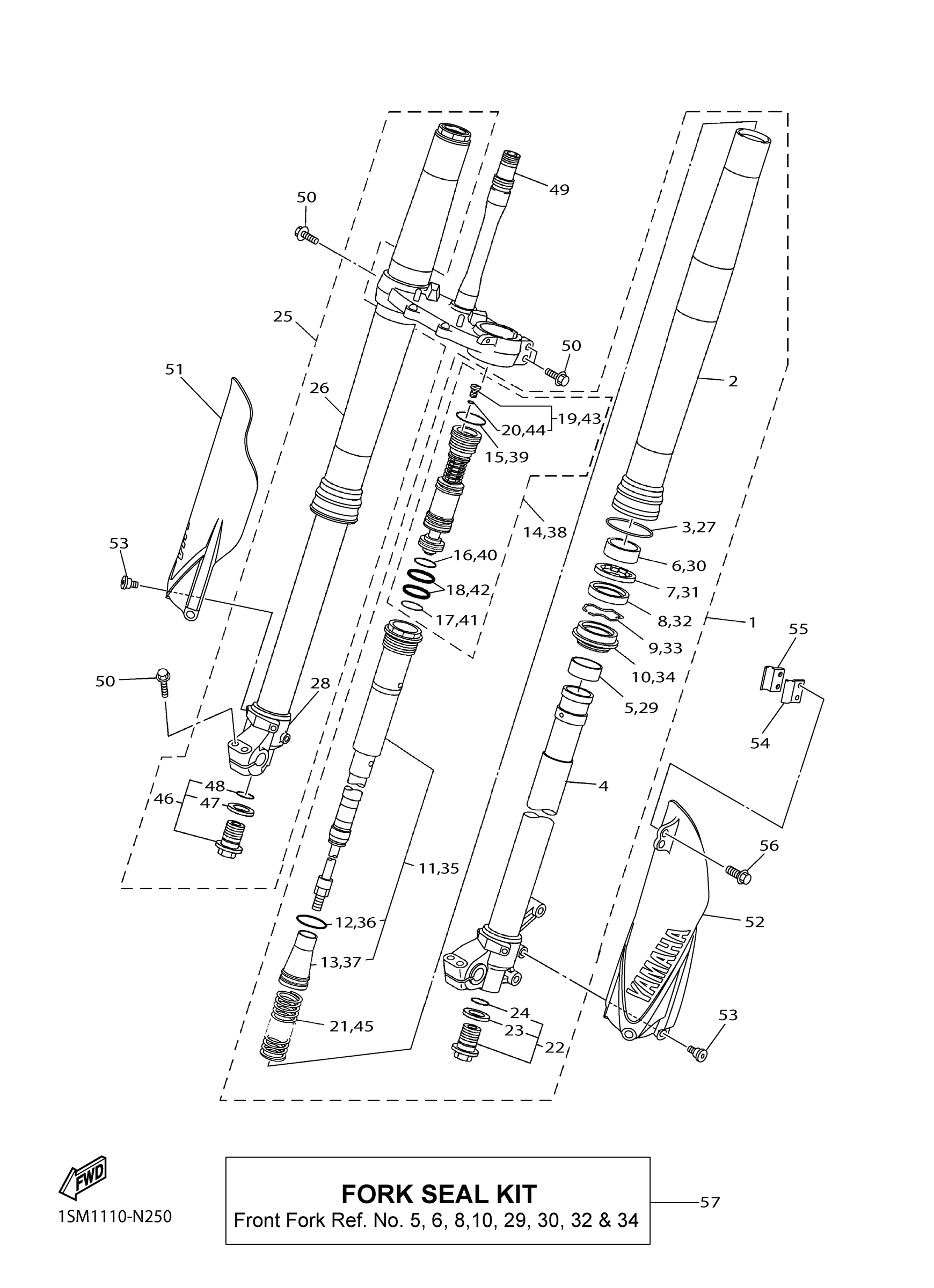 FRONT FORK Diagram terurai