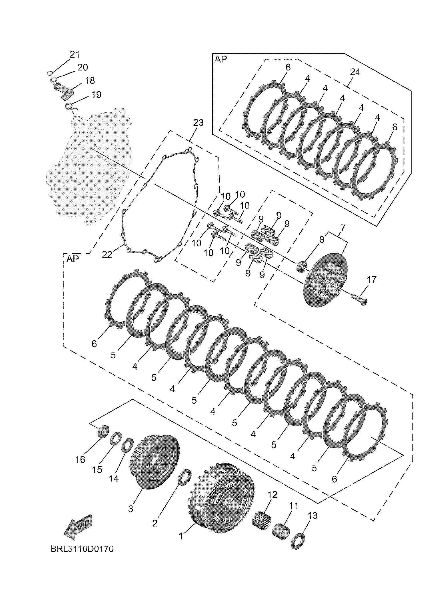 CLUTCH Sơ đồ tách chi tiết
