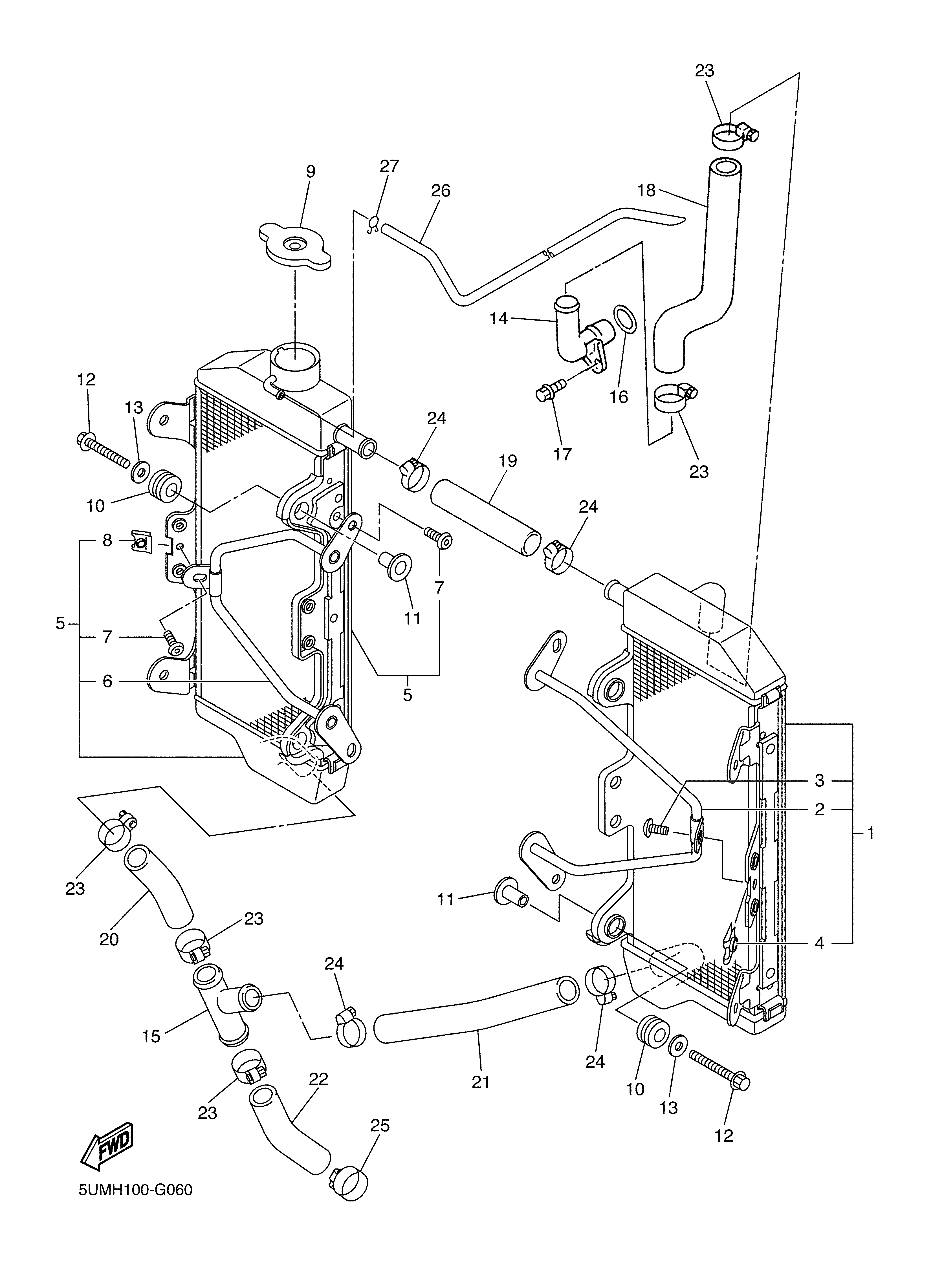 RADIATOR HOSE ภาพแยกชิ้นส่วน