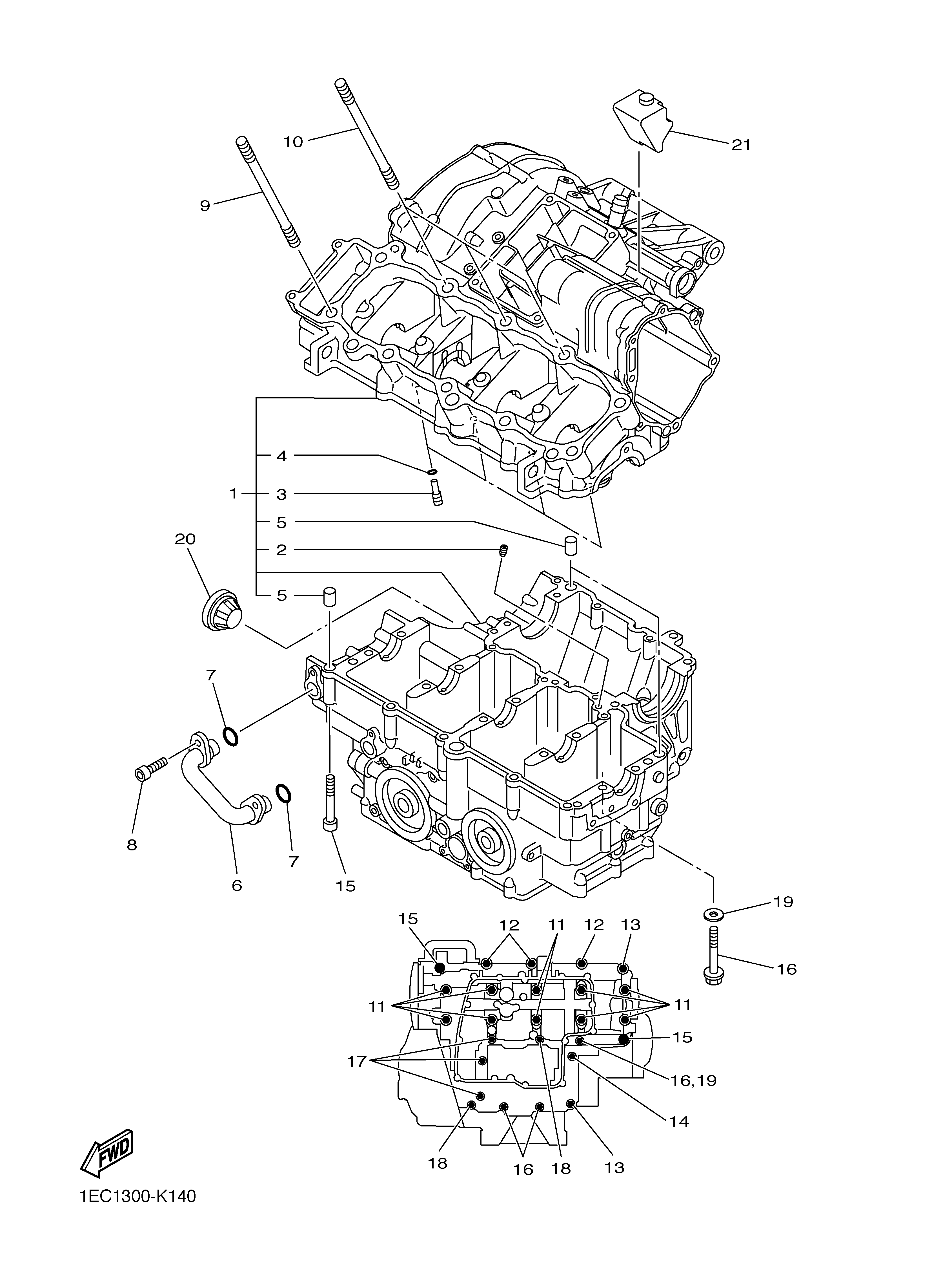 CRANKCASE Vistas explodidas