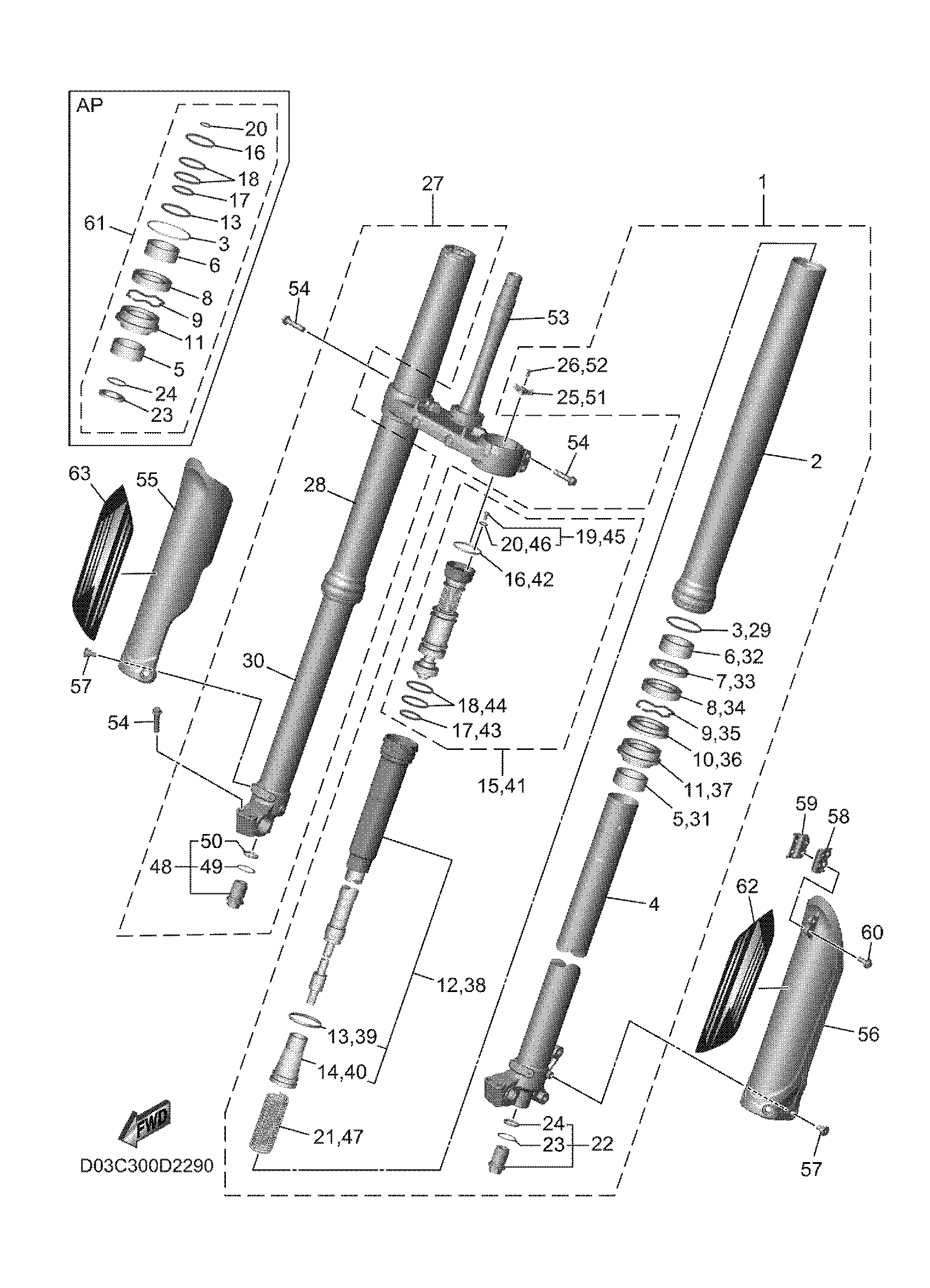 FRONT FORK 爆炸图
