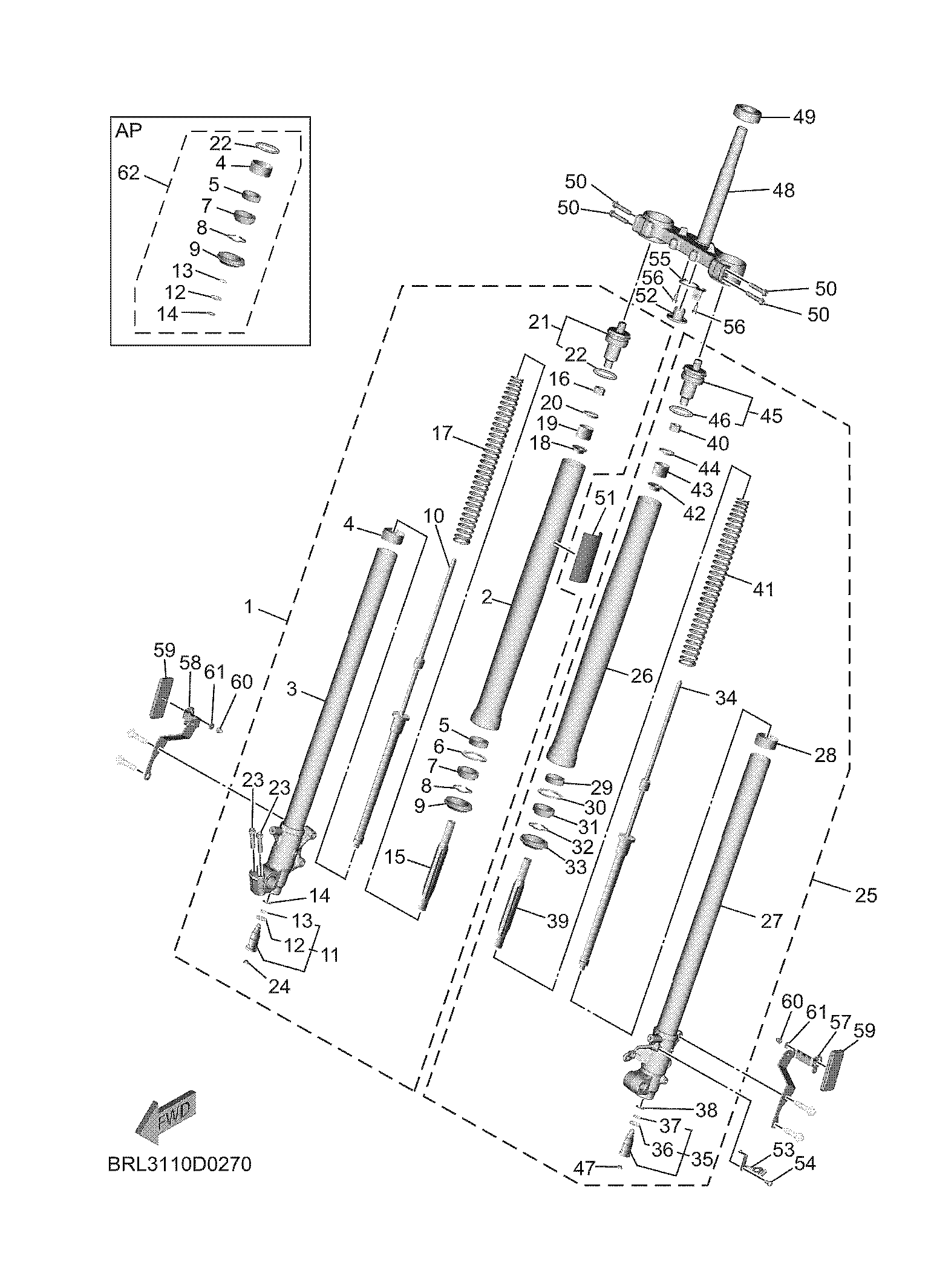 FRONT FORK ภาพแยกชิ้นส่วน