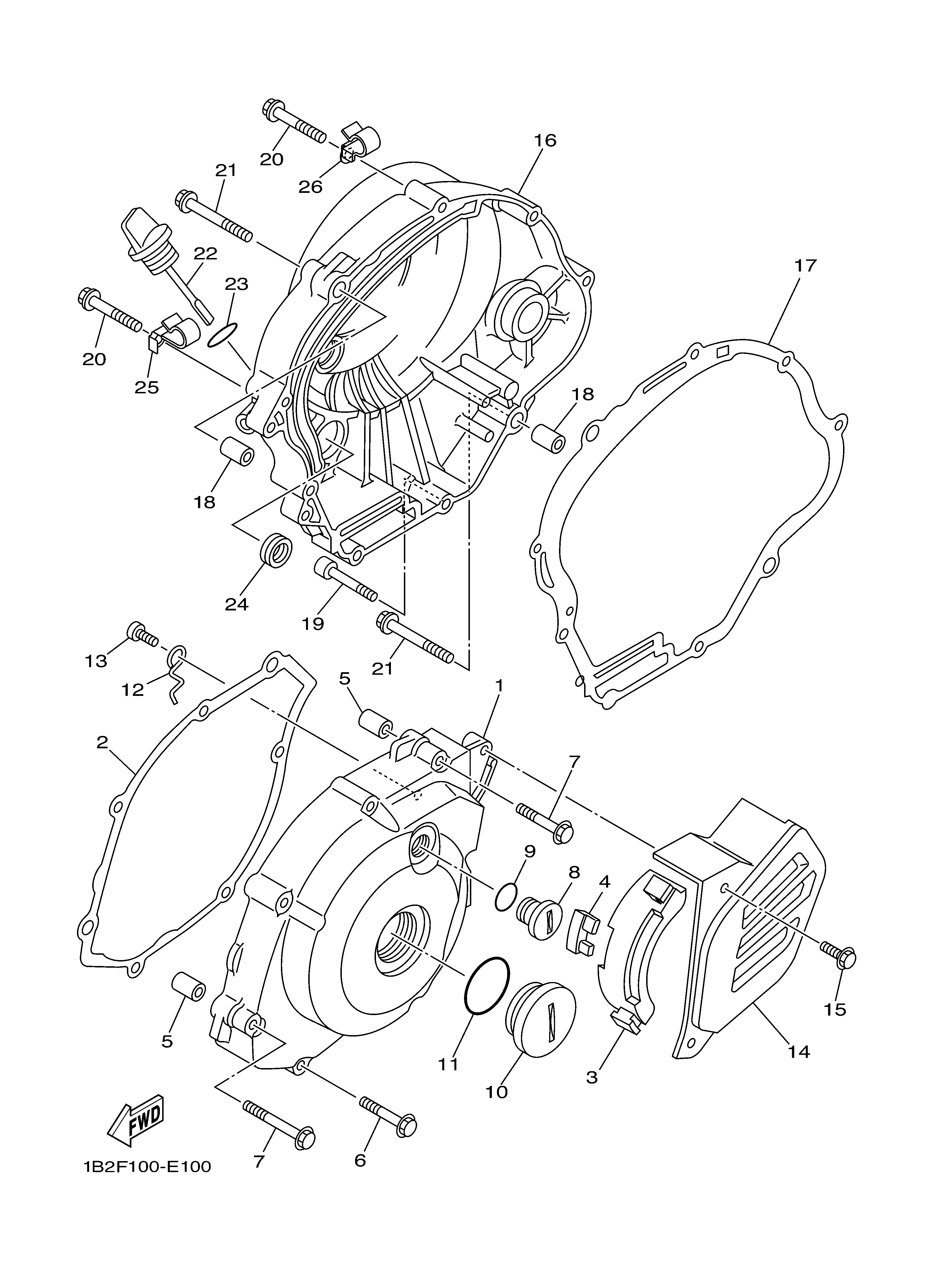 CRANKCASE COVER 1 Exploded diagrams