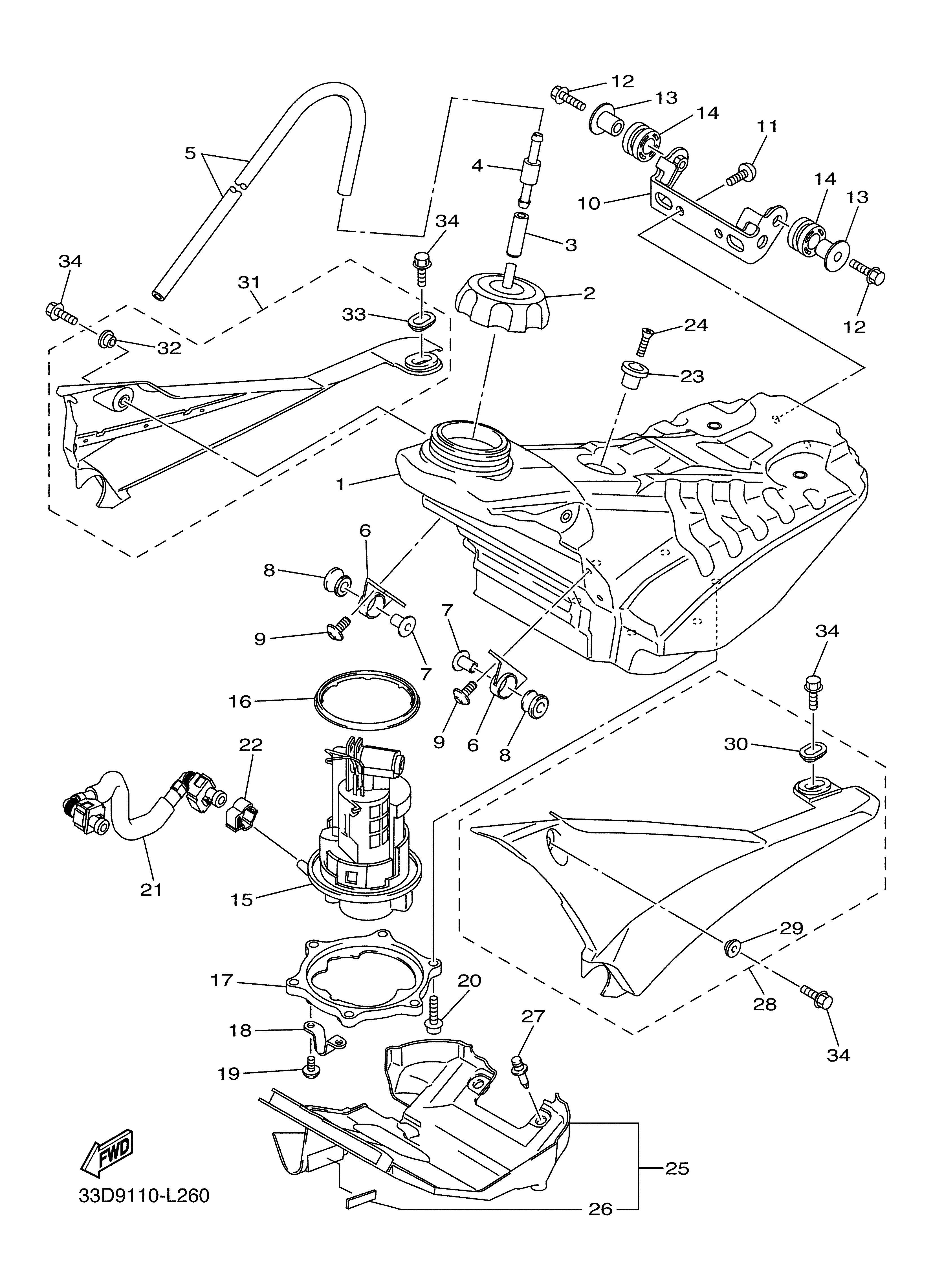 FUEL TANK ภาพแยกชิ้นส่วน