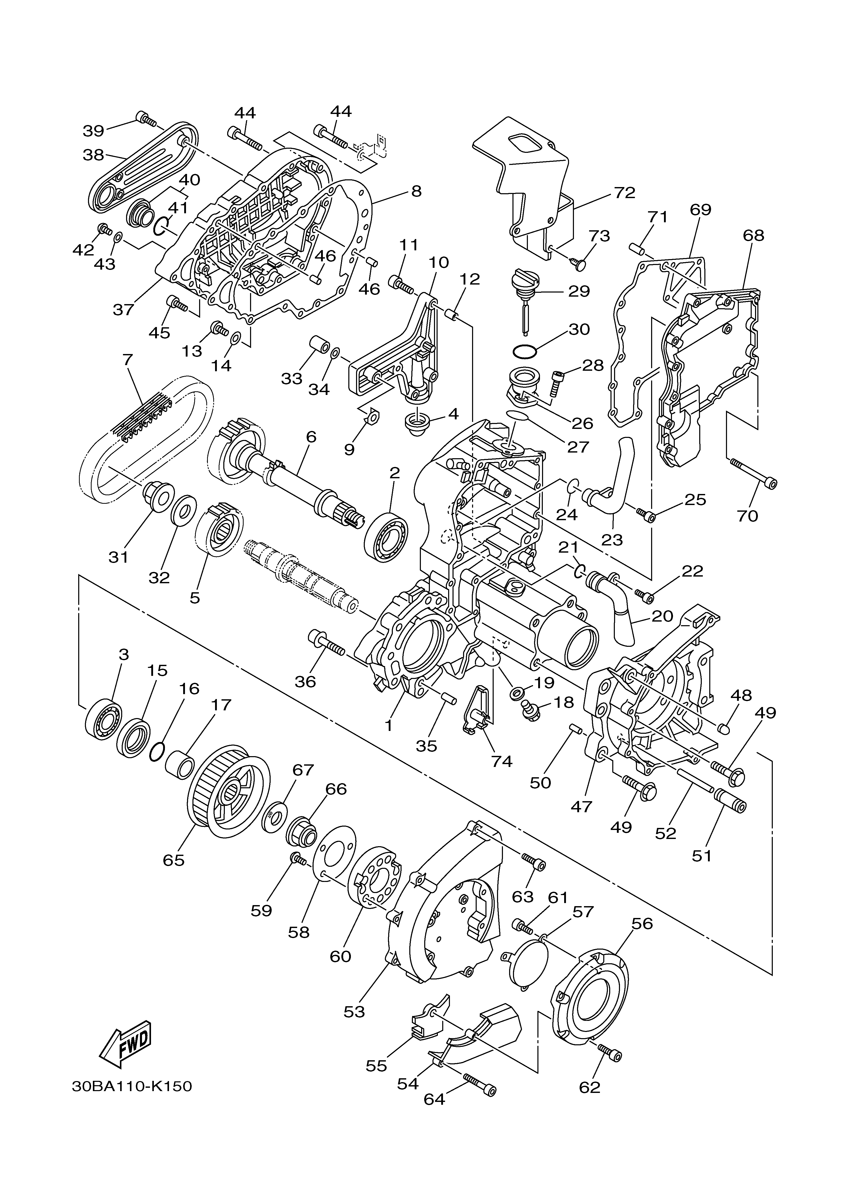MIDDLE DRIVE GEAR Sơ đồ tách chi tiết