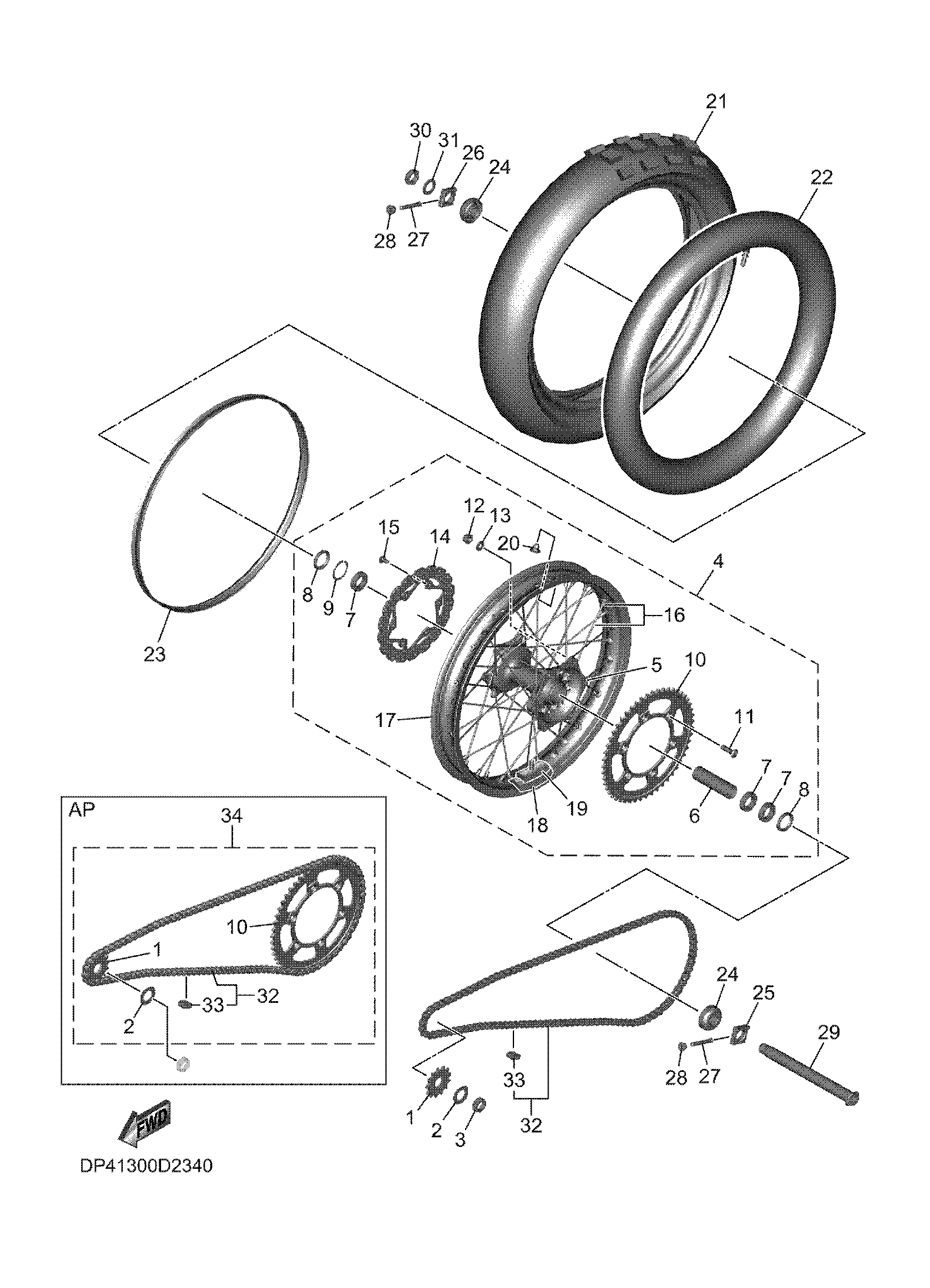 REAR WHEEL 爆炸图