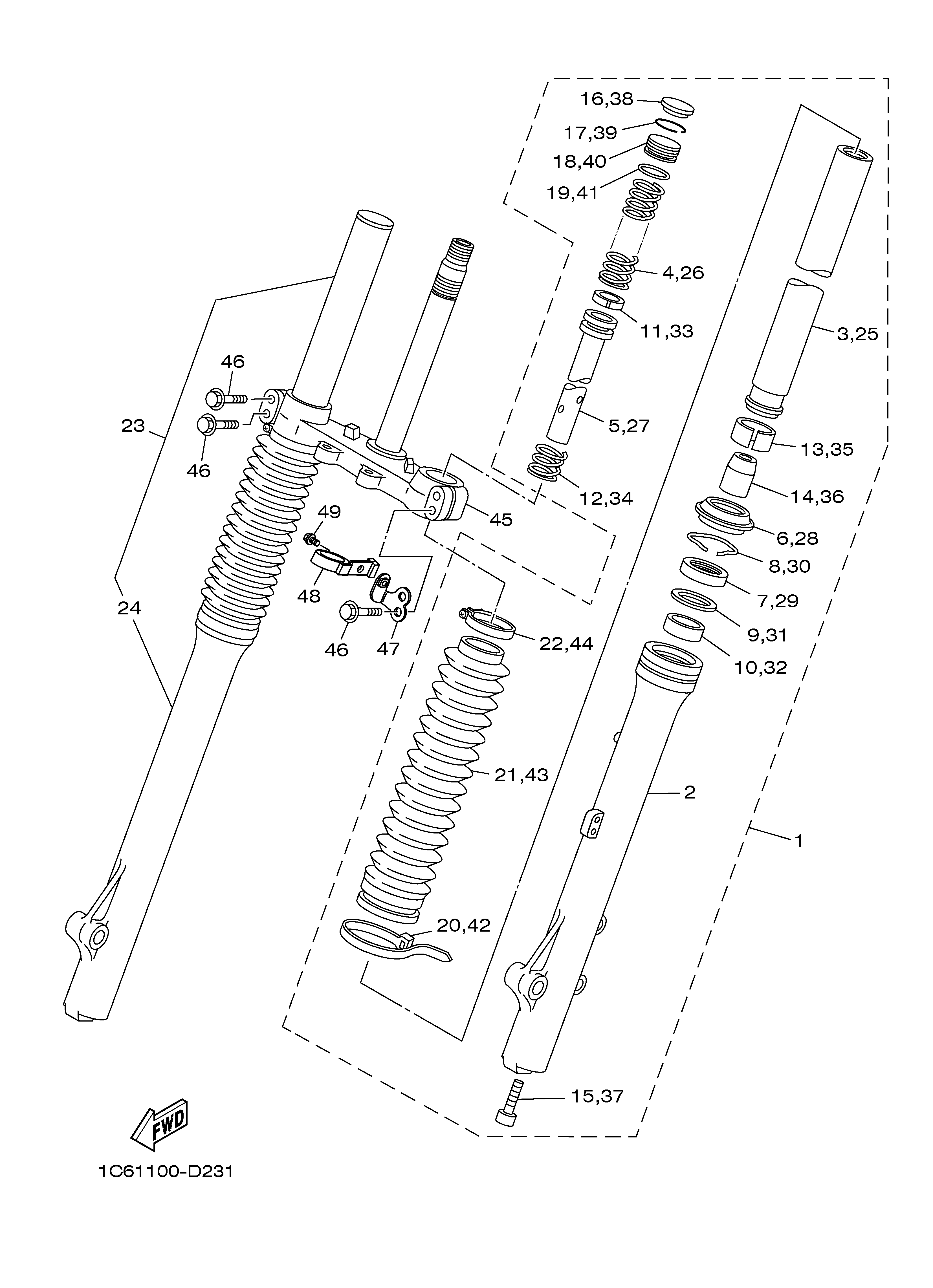 FRONT FORK Diagram terurai