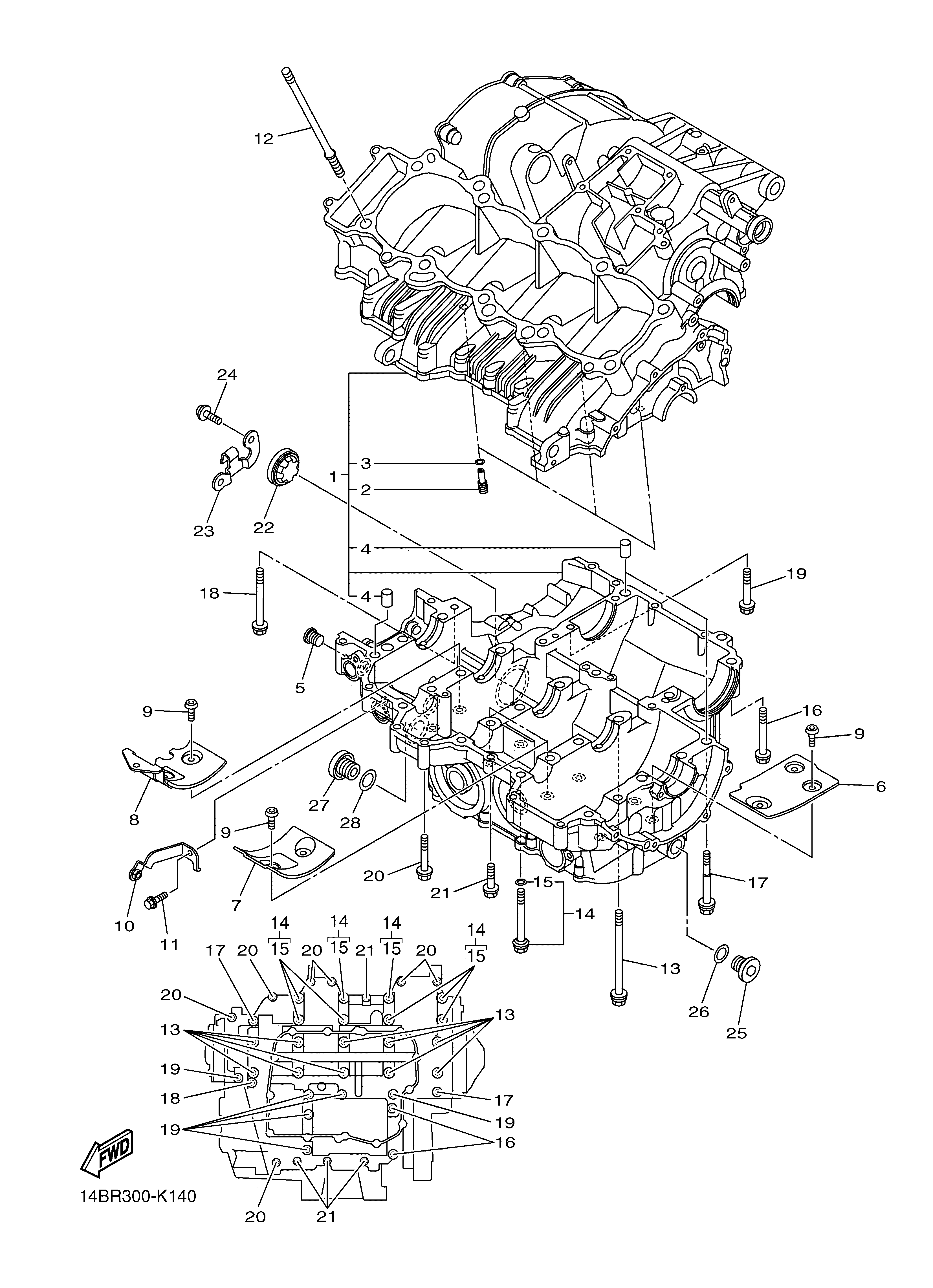 CRANKCASE ภาพแยกชิ้นส่วน