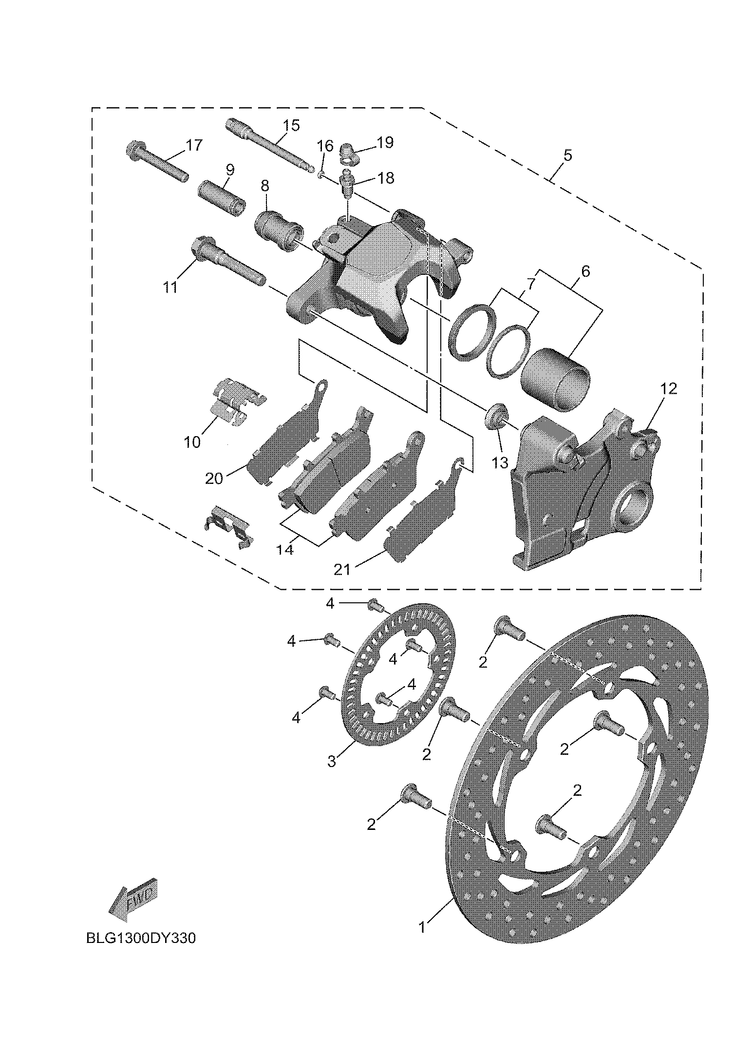 REAR BRAKE CALIPER Exploded diagrams