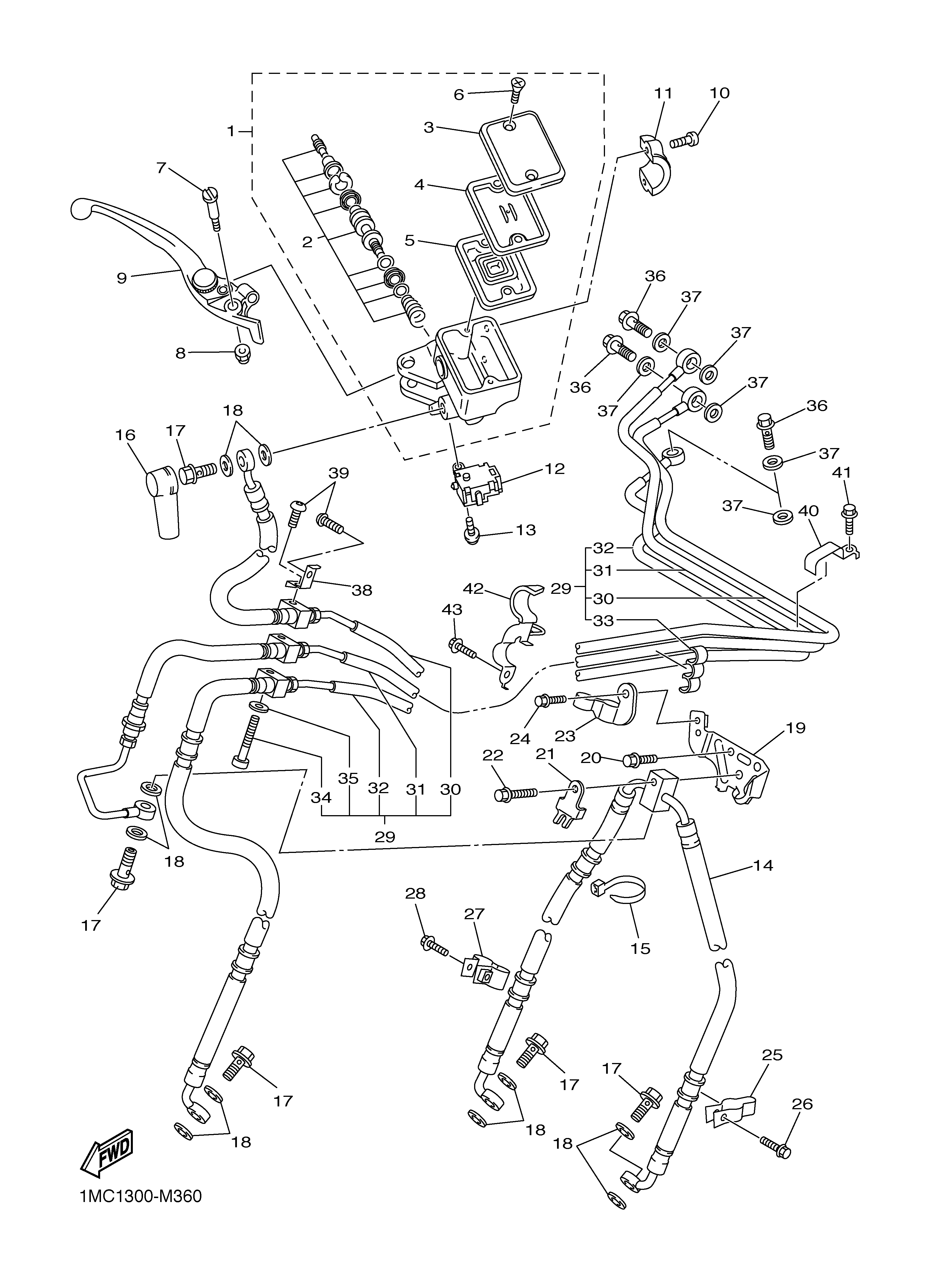 FRONT MASTER CYLINDER Sơ đồ tách chi tiết