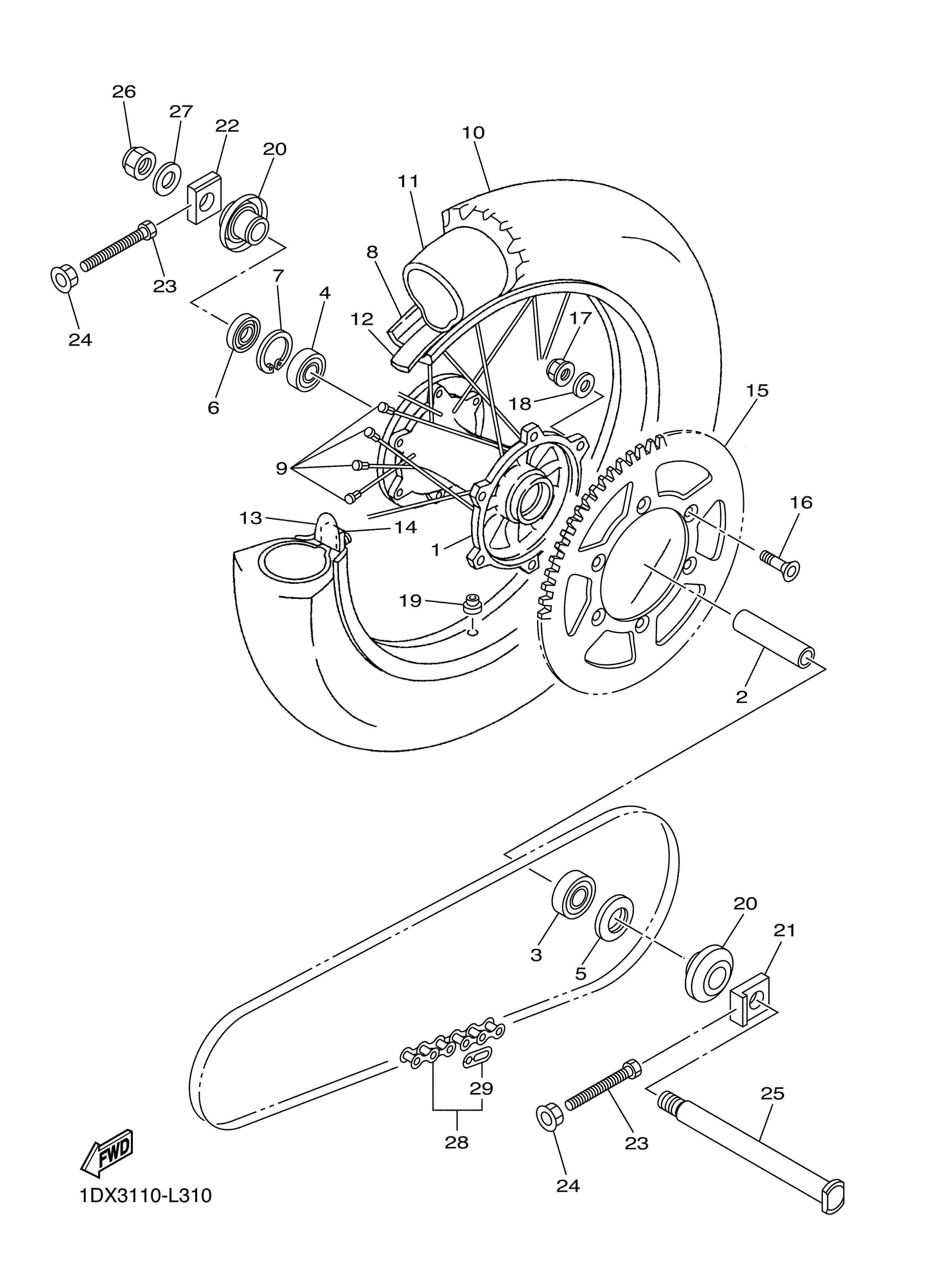 REAR WHEEL 爆炸图