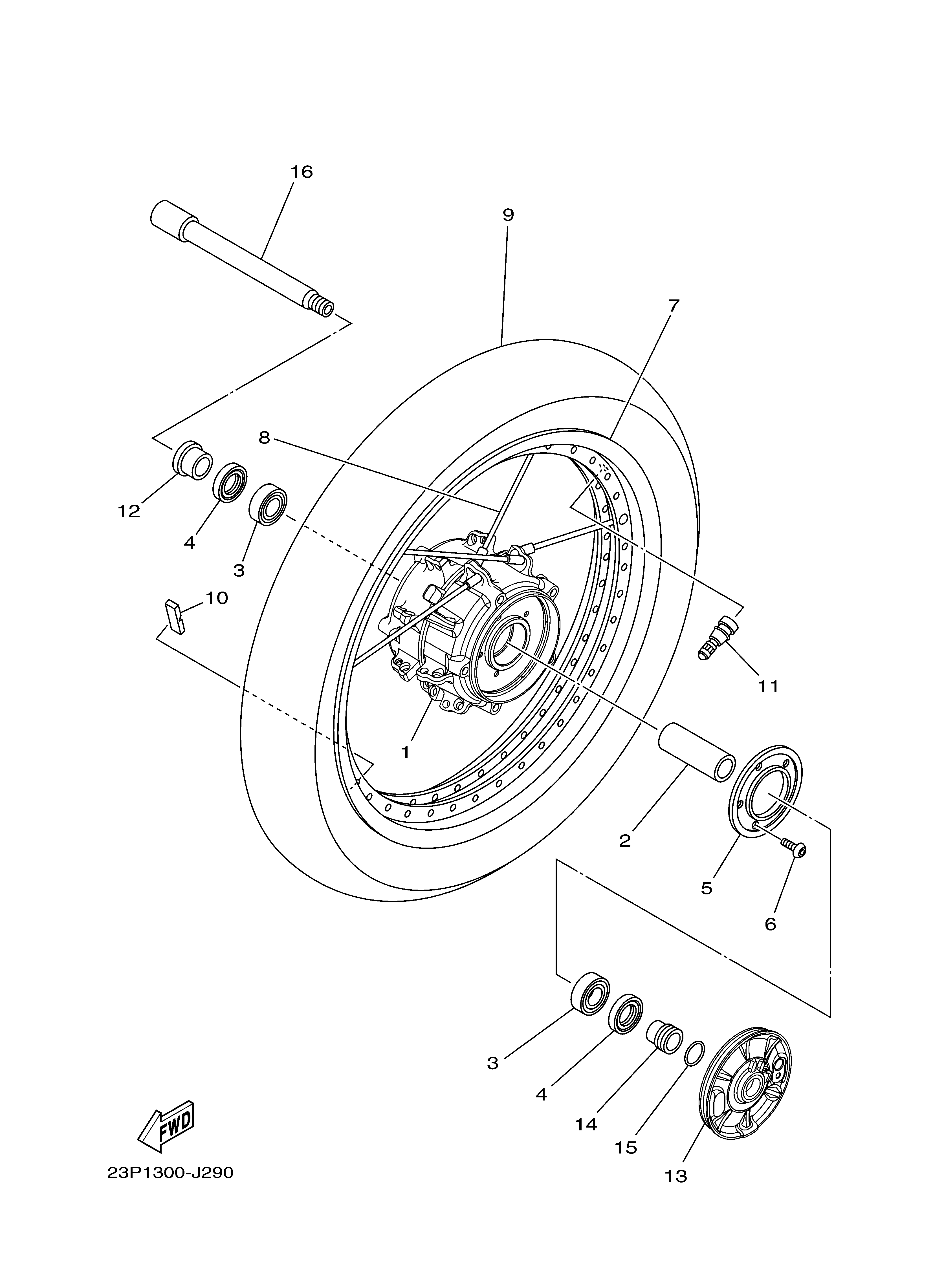 FRONT WHEEL ภาพแยกชิ้นส่วน