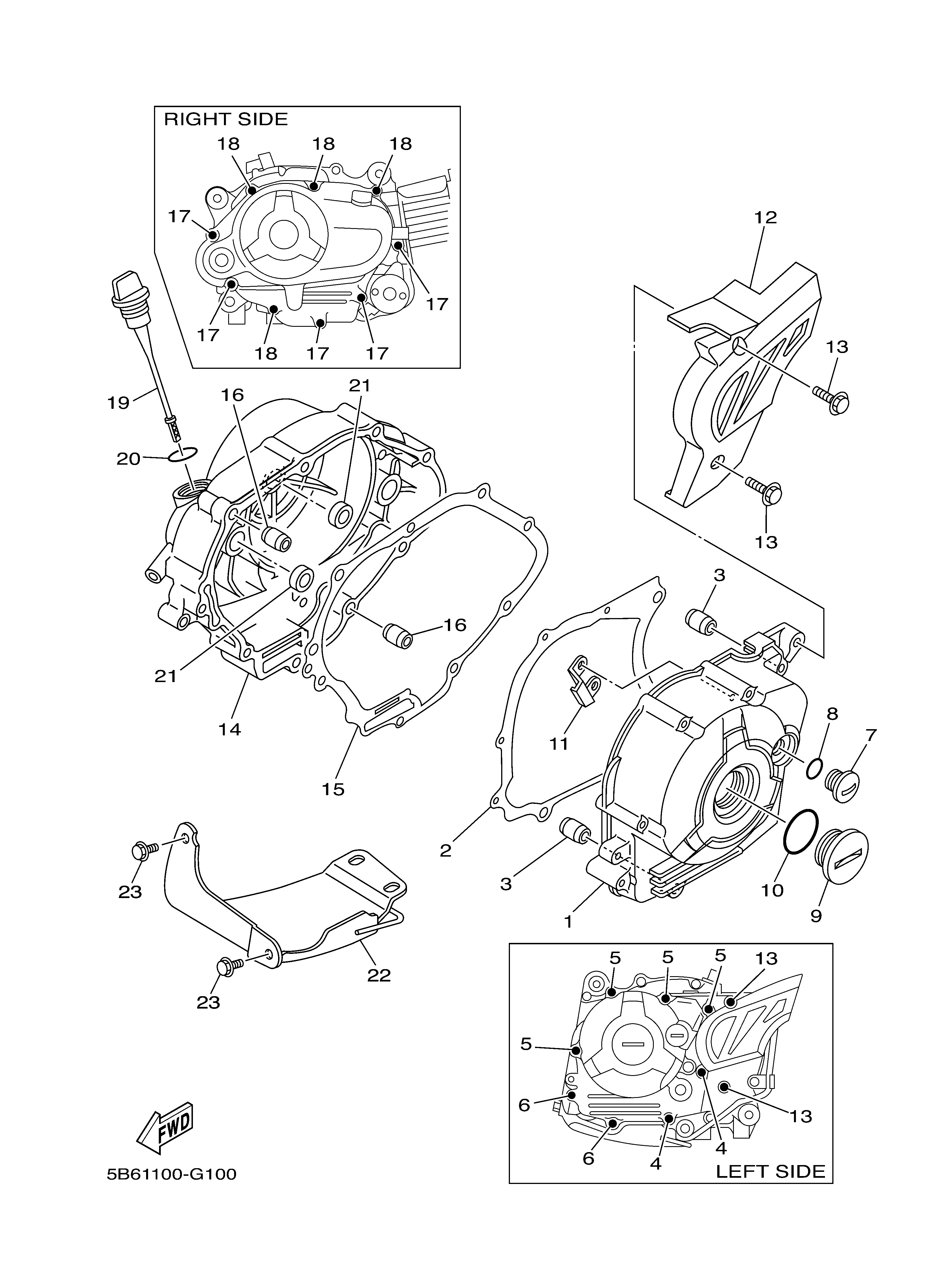 CRANKCASE COVER 1 Sơ đồ tách chi tiết