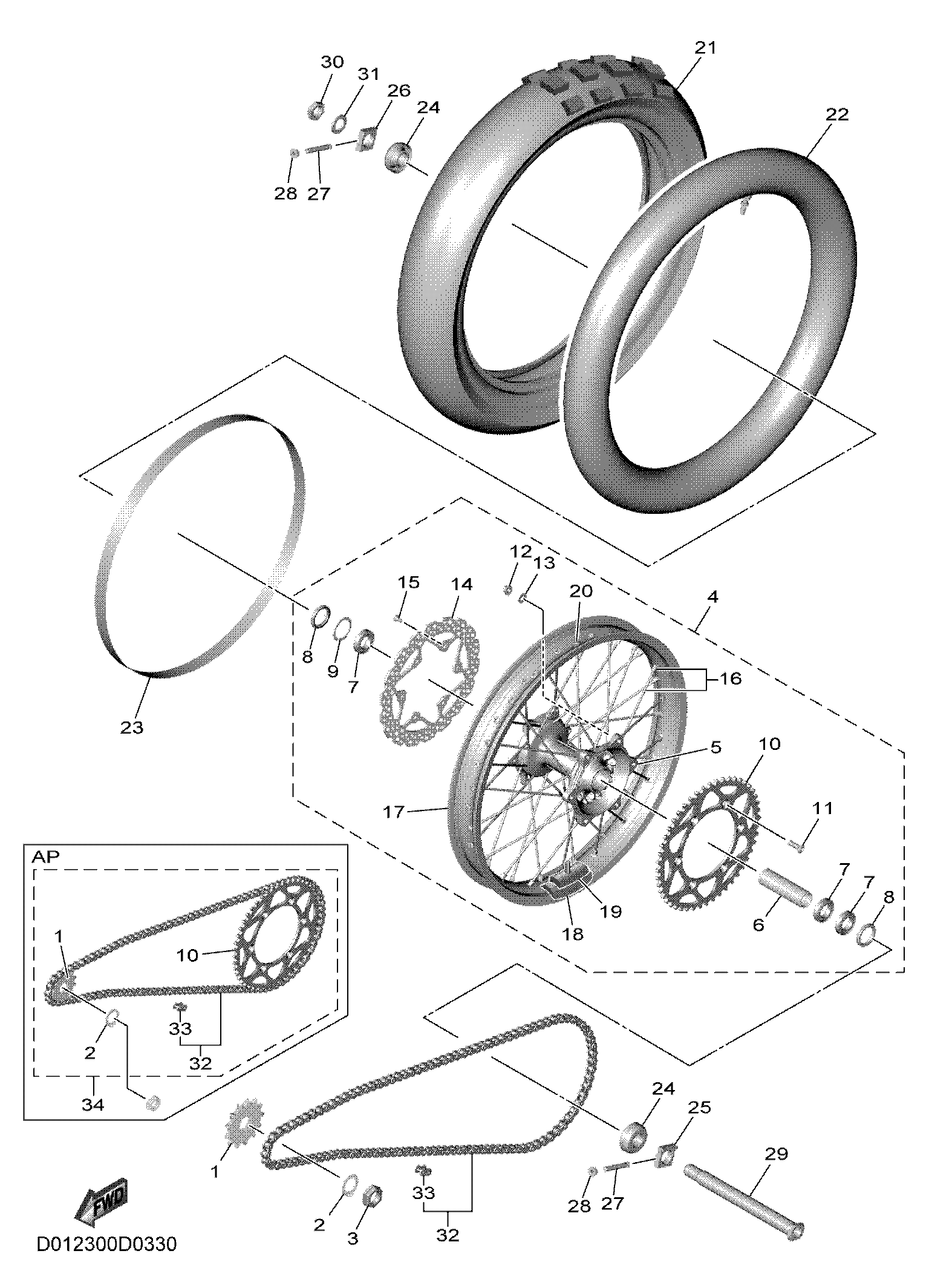 REAR WHEEL Vistas explodidas