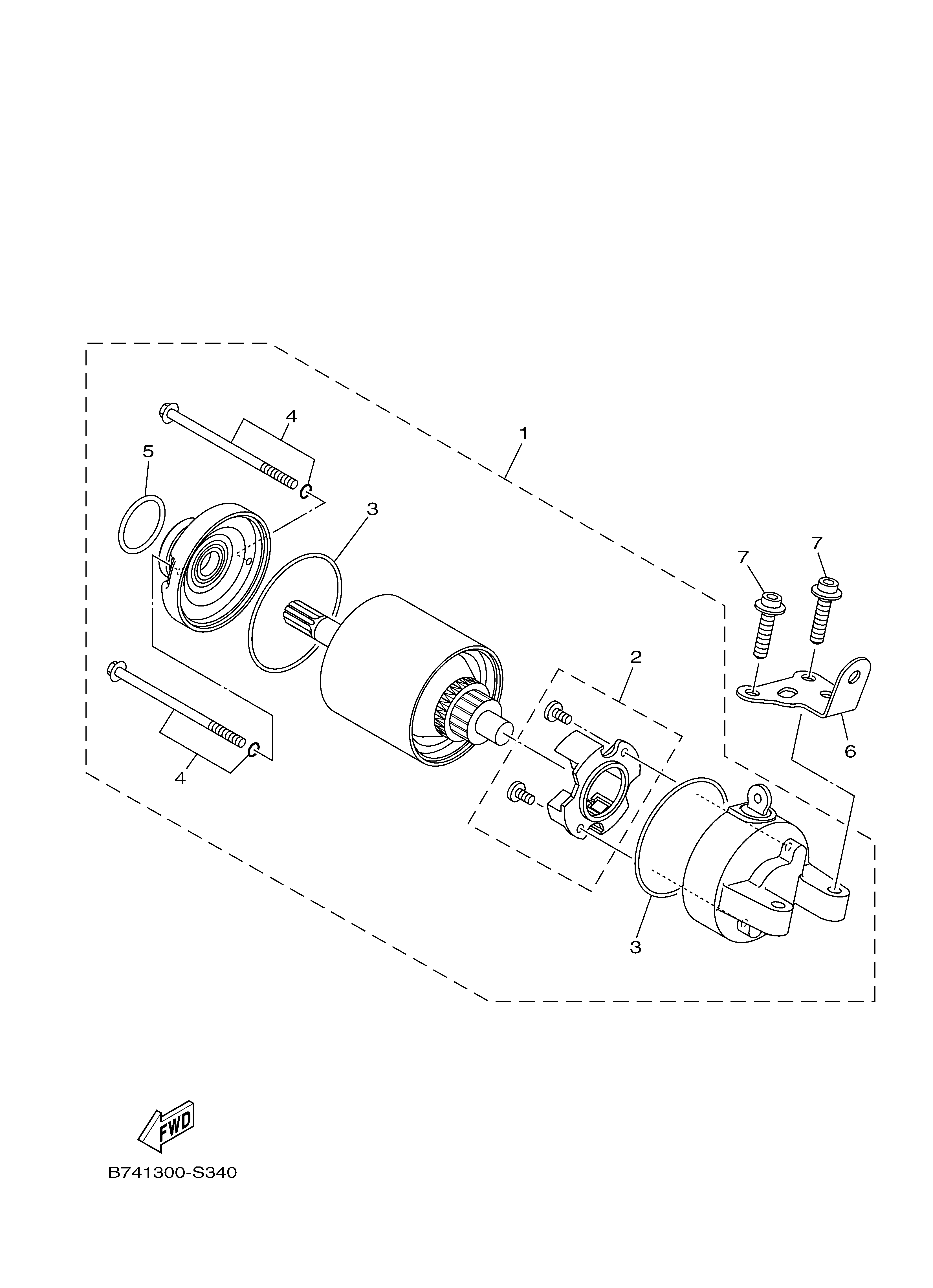 STARTING MOTOR ภาพแยกชิ้นส่วน