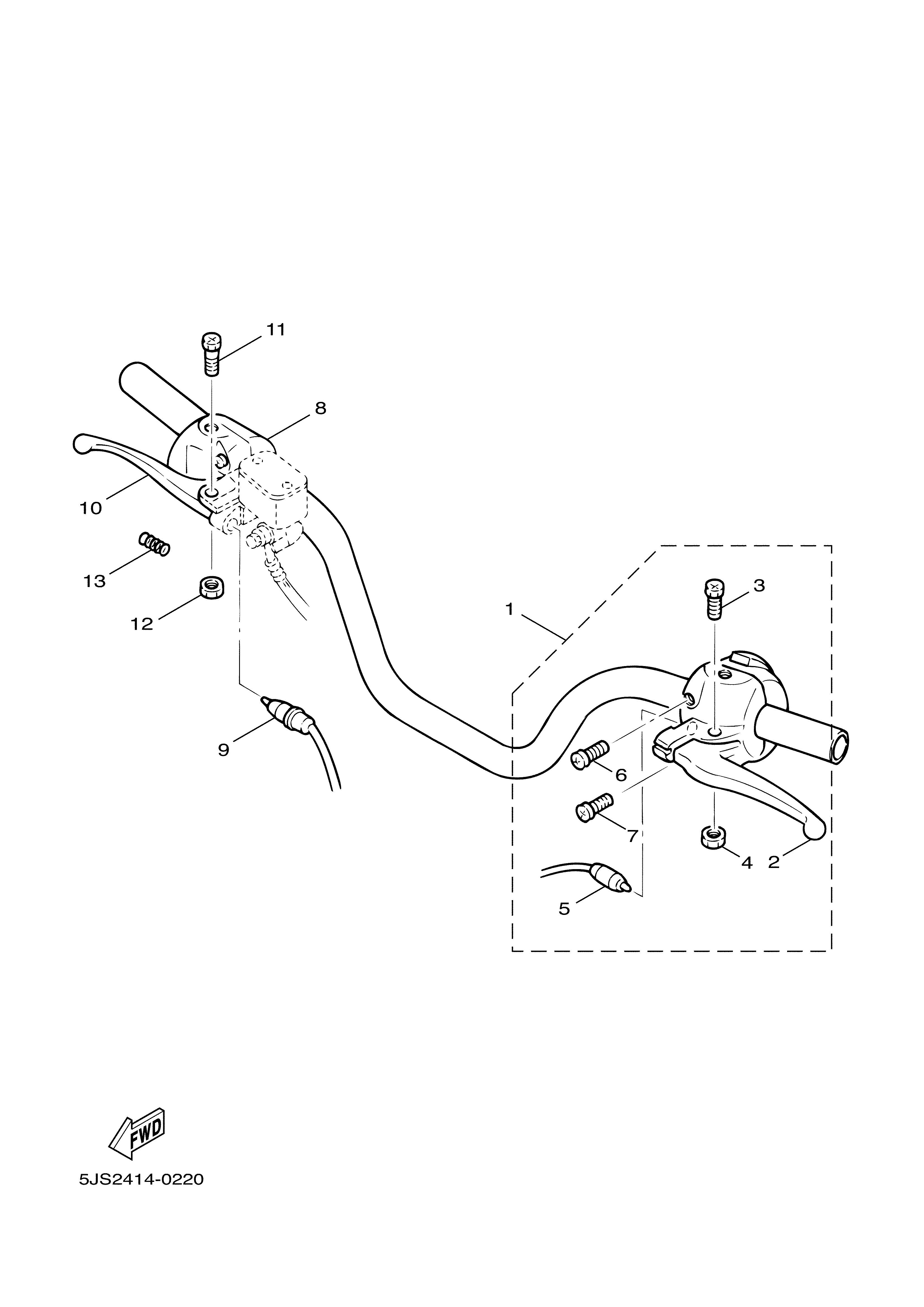 HANDLE SWITCH LEVER Diagram terurai
