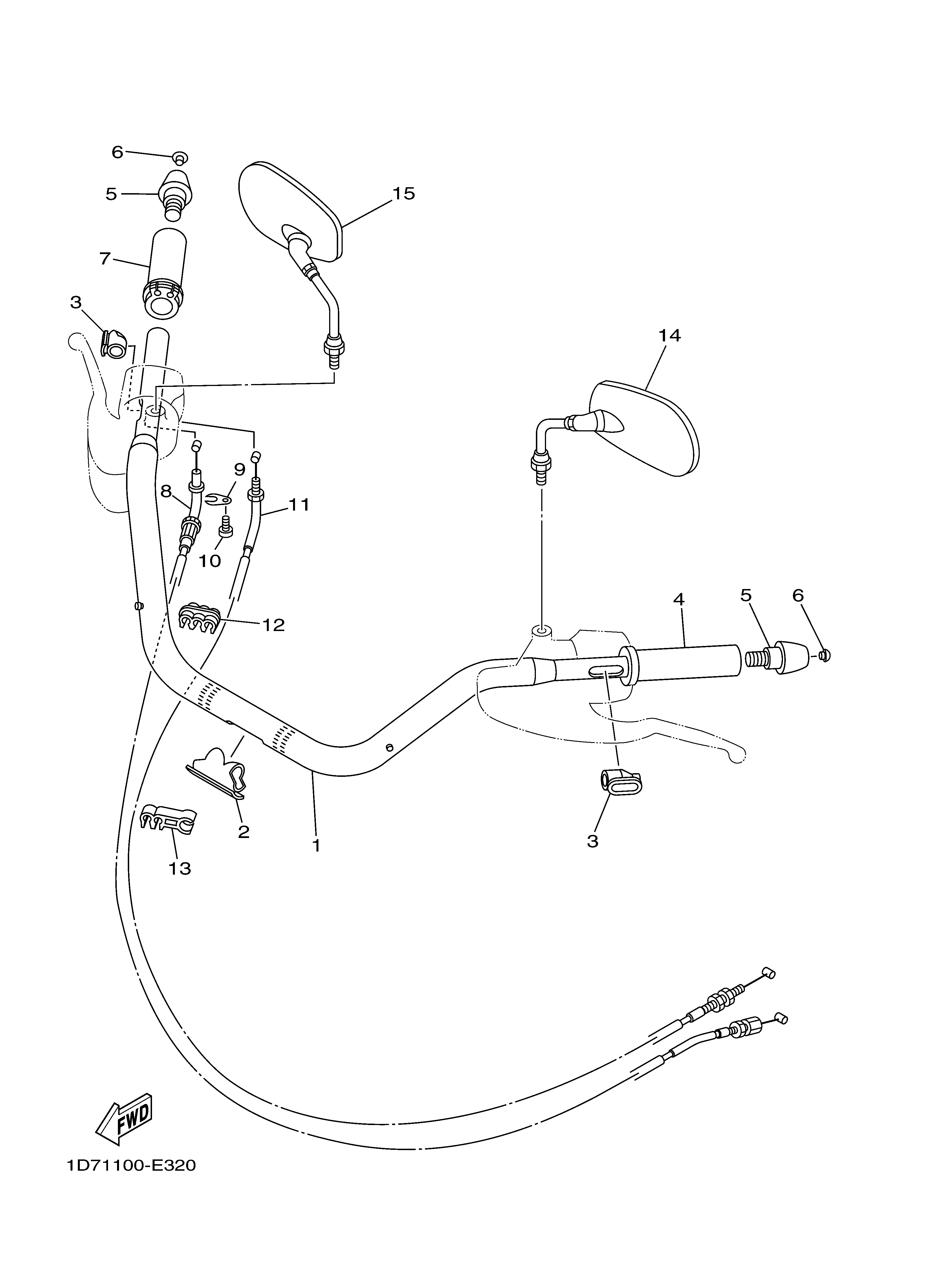 STEERING HANDLE CABLE Sơ đồ tách chi tiết