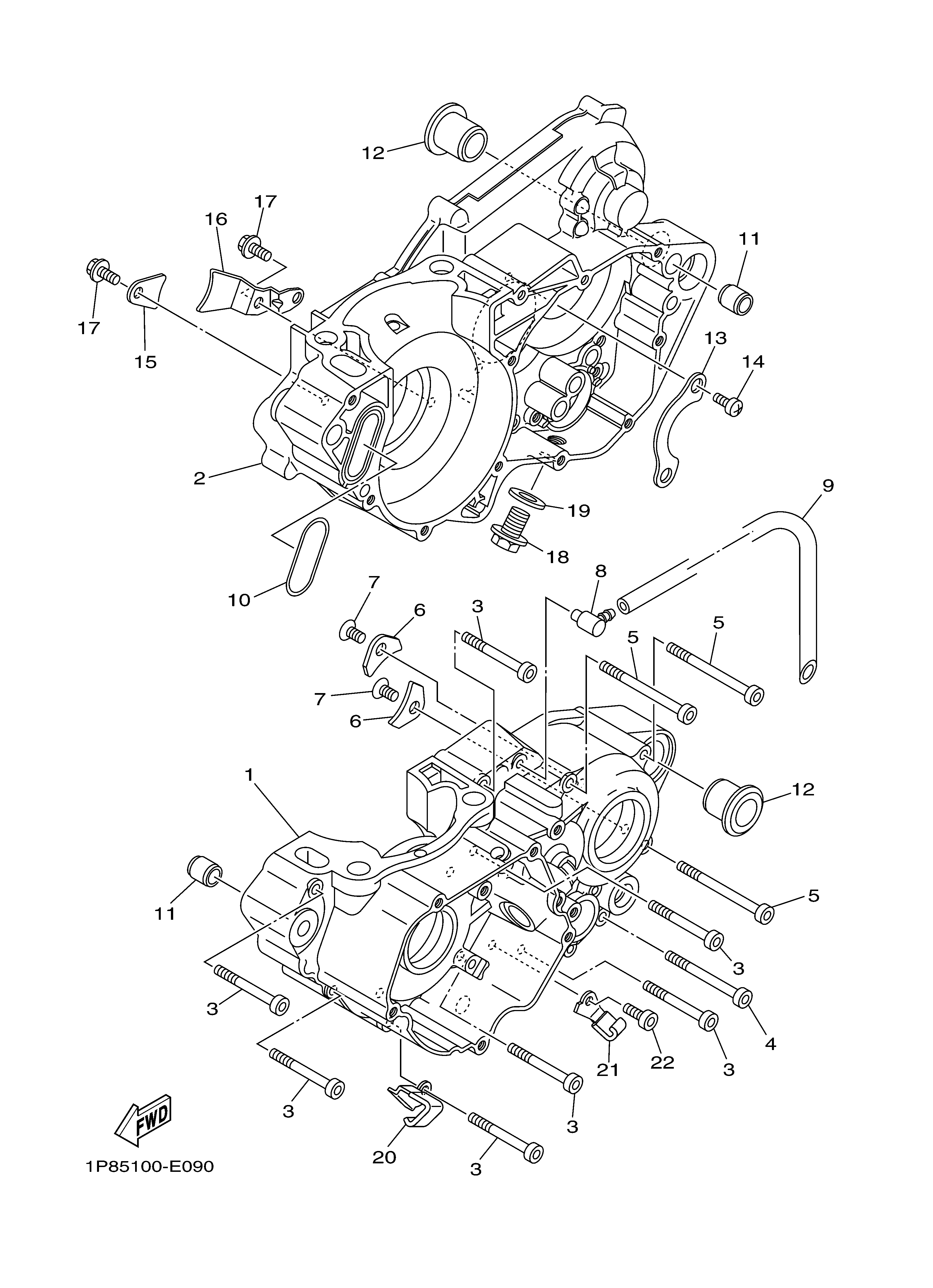 CRANKCASE ภาพแยกชิ้นส่วน