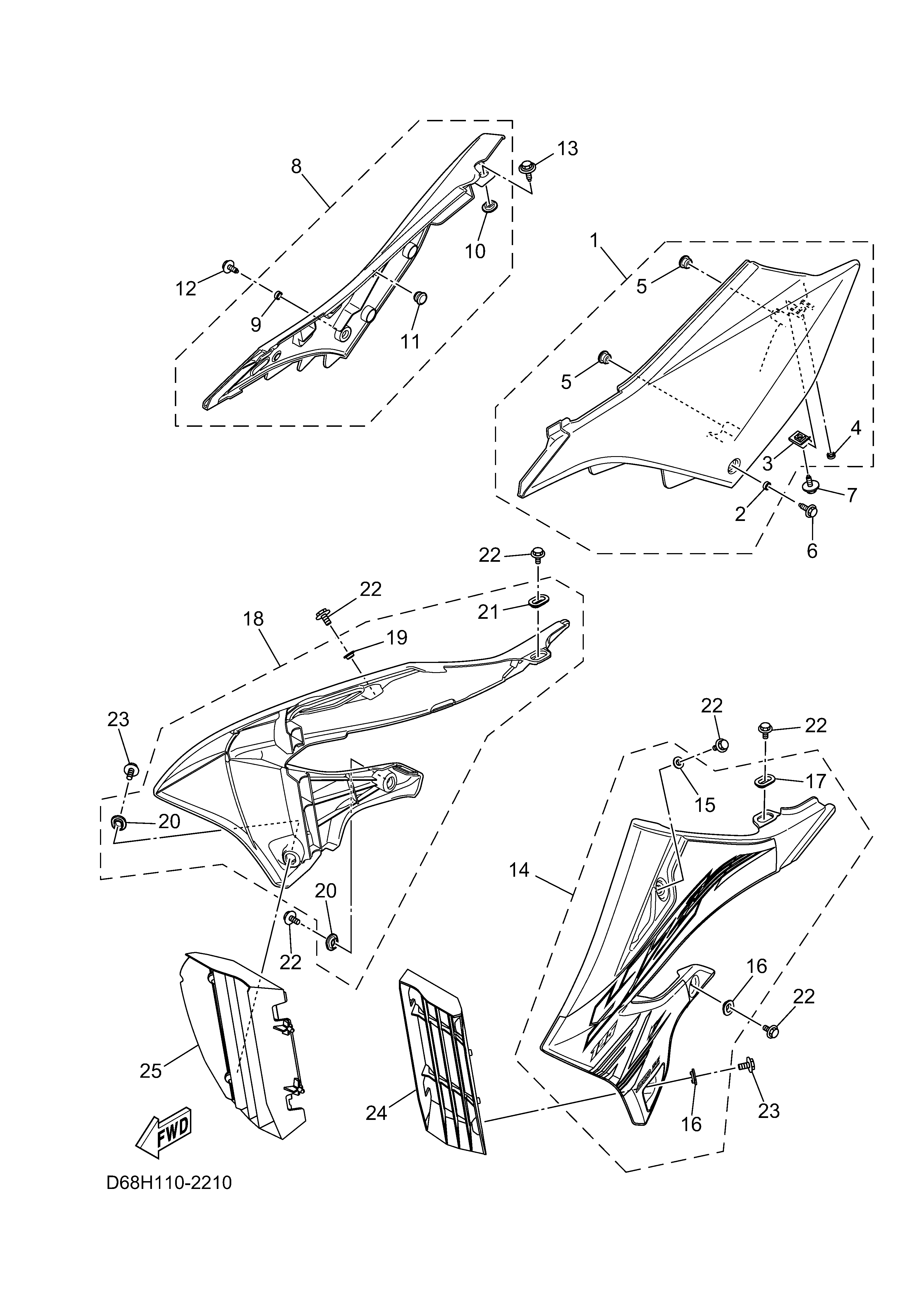 SIDE COVER Sơ đồ tách chi tiết