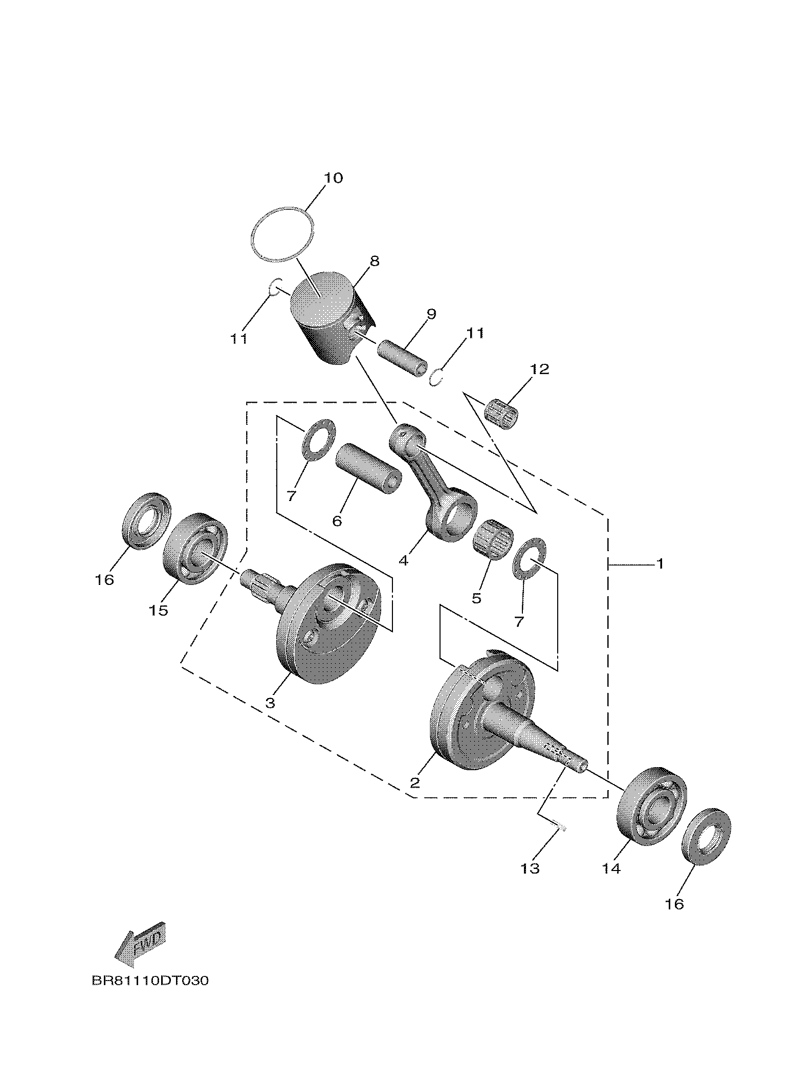 CRANKSHAFT & PISTON Exploded diagrams