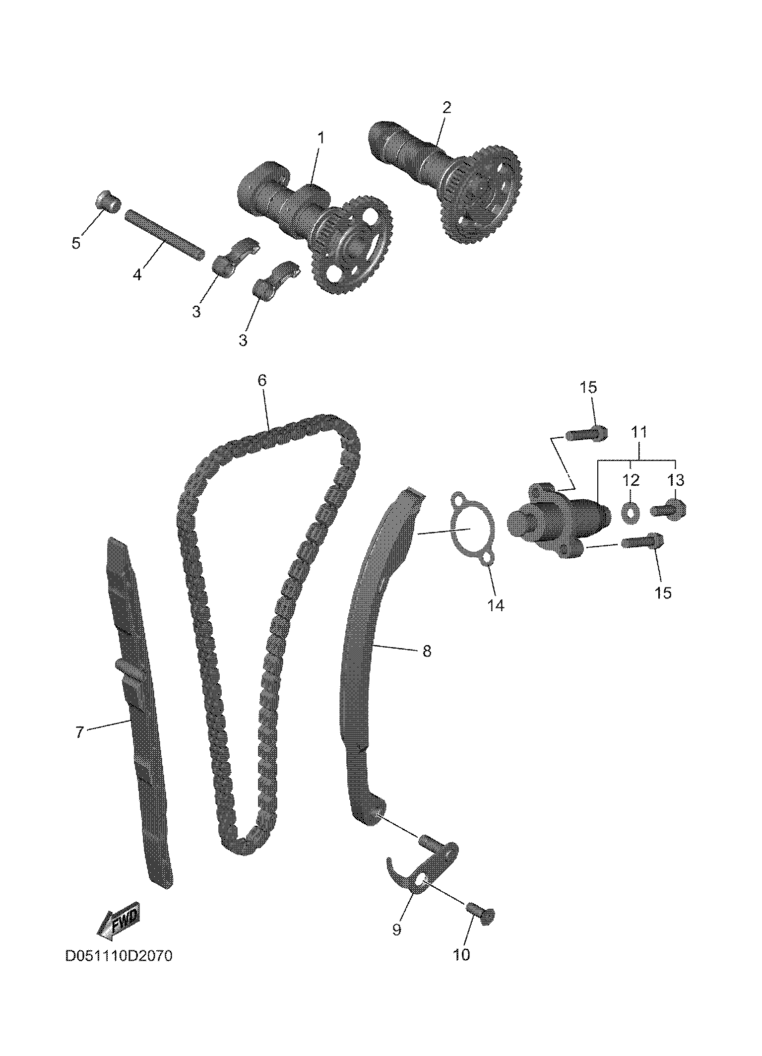 CAMSHAFT & CHAIN ภาพแยกชิ้นส่วน