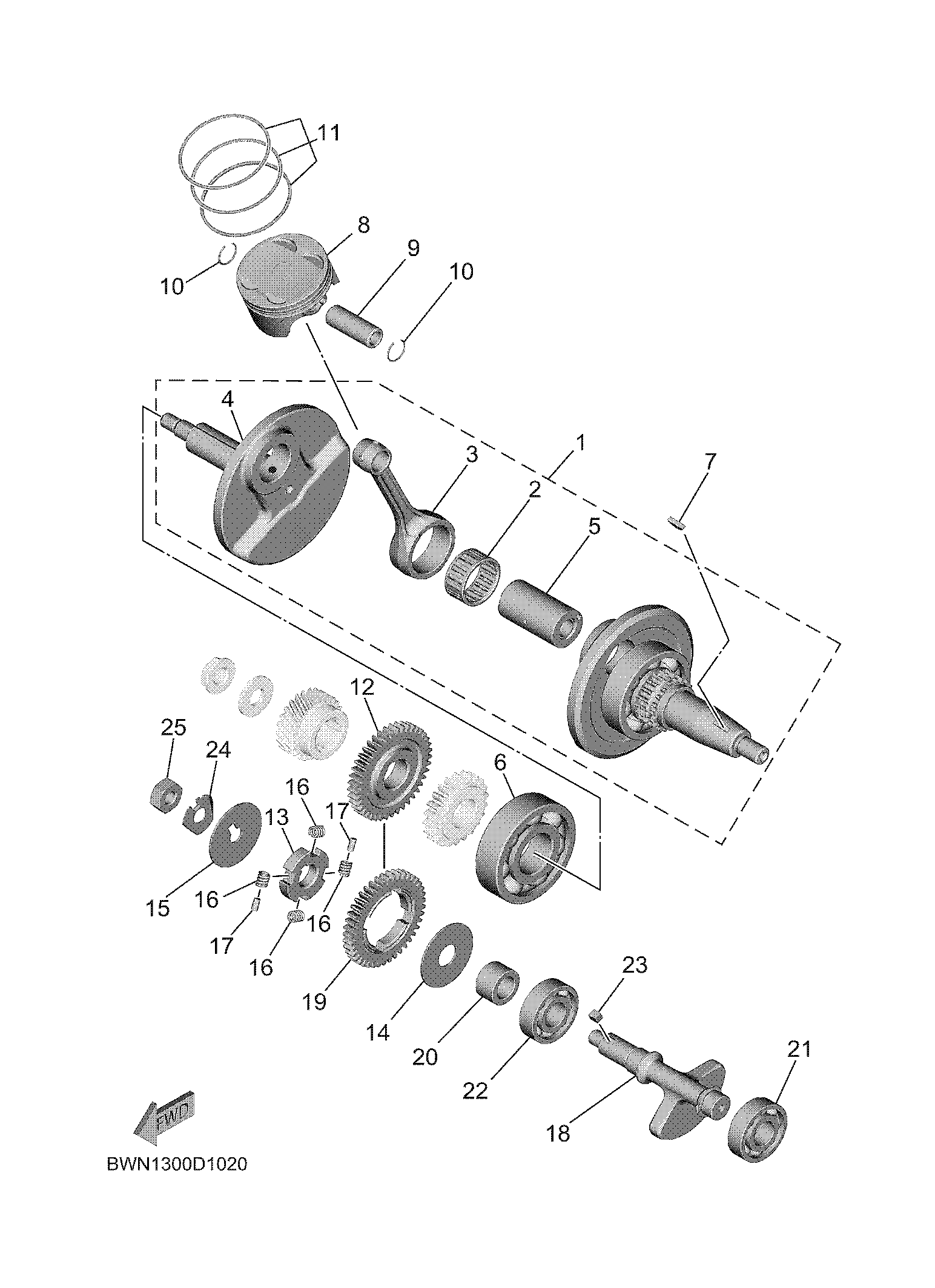 CRANKSHAFT & PISTON 爆炸图