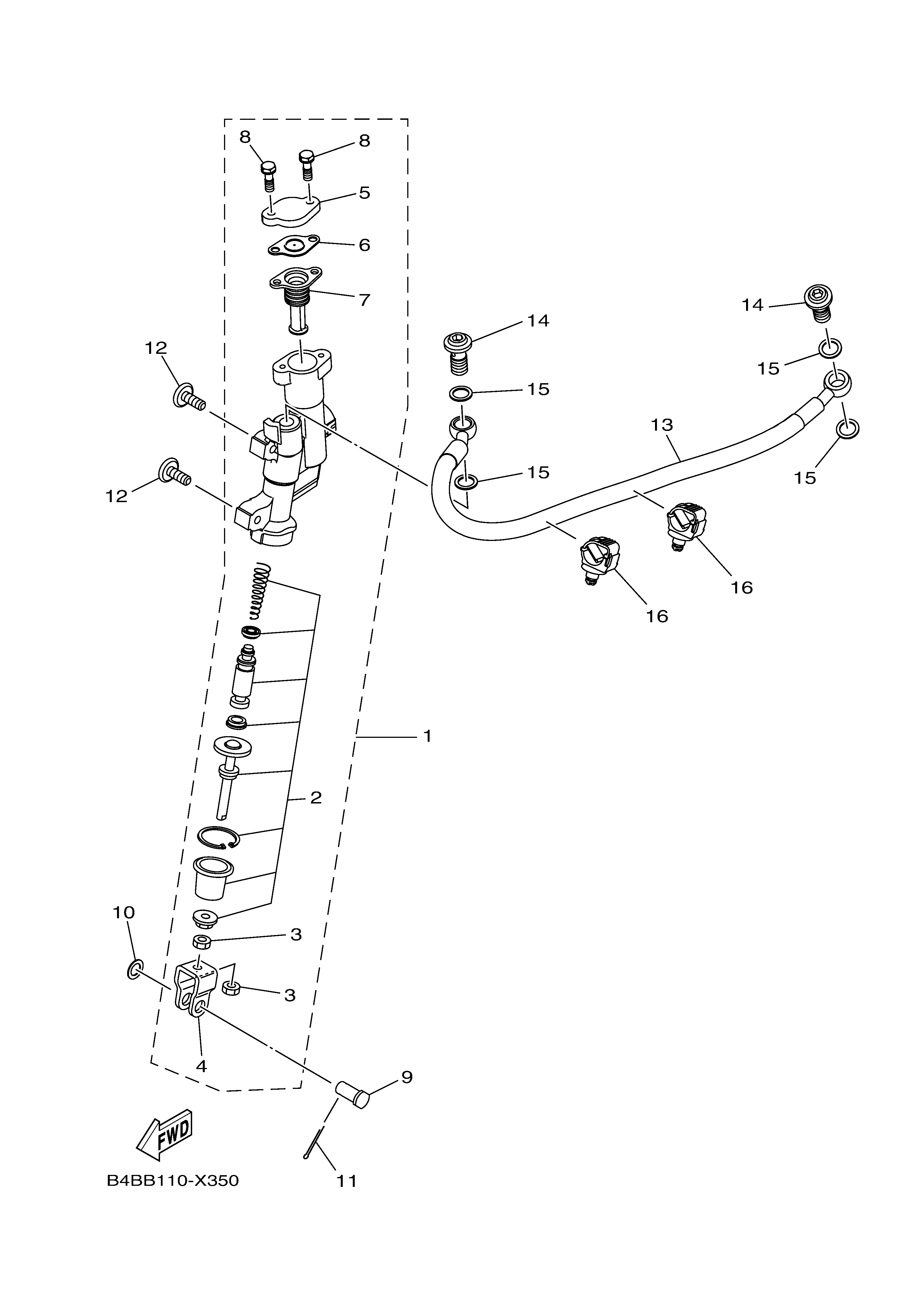 REAR MASTER CYLINDER 爆炸图