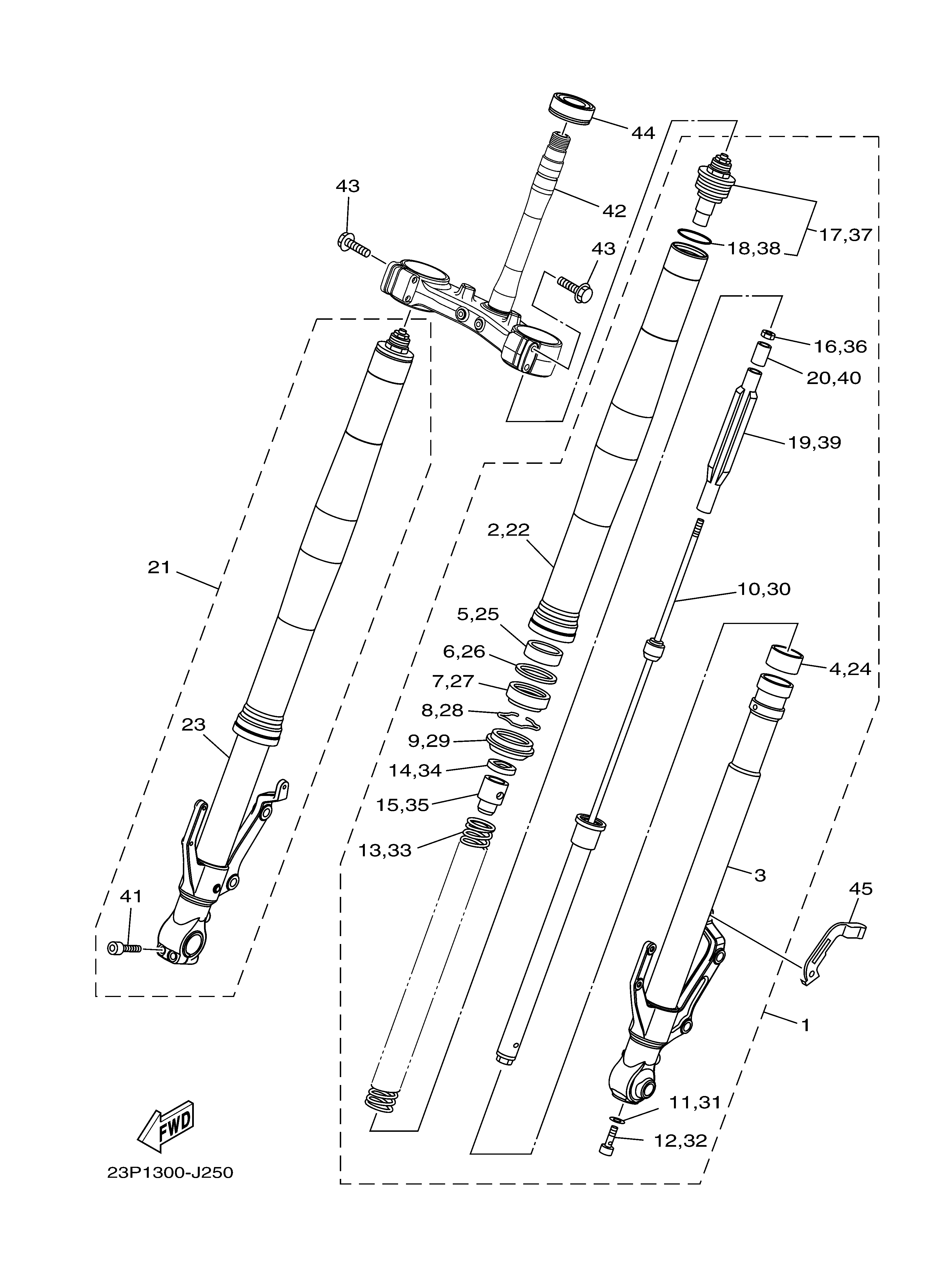 FRONT FORK ภาพแยกชิ้นส่วน