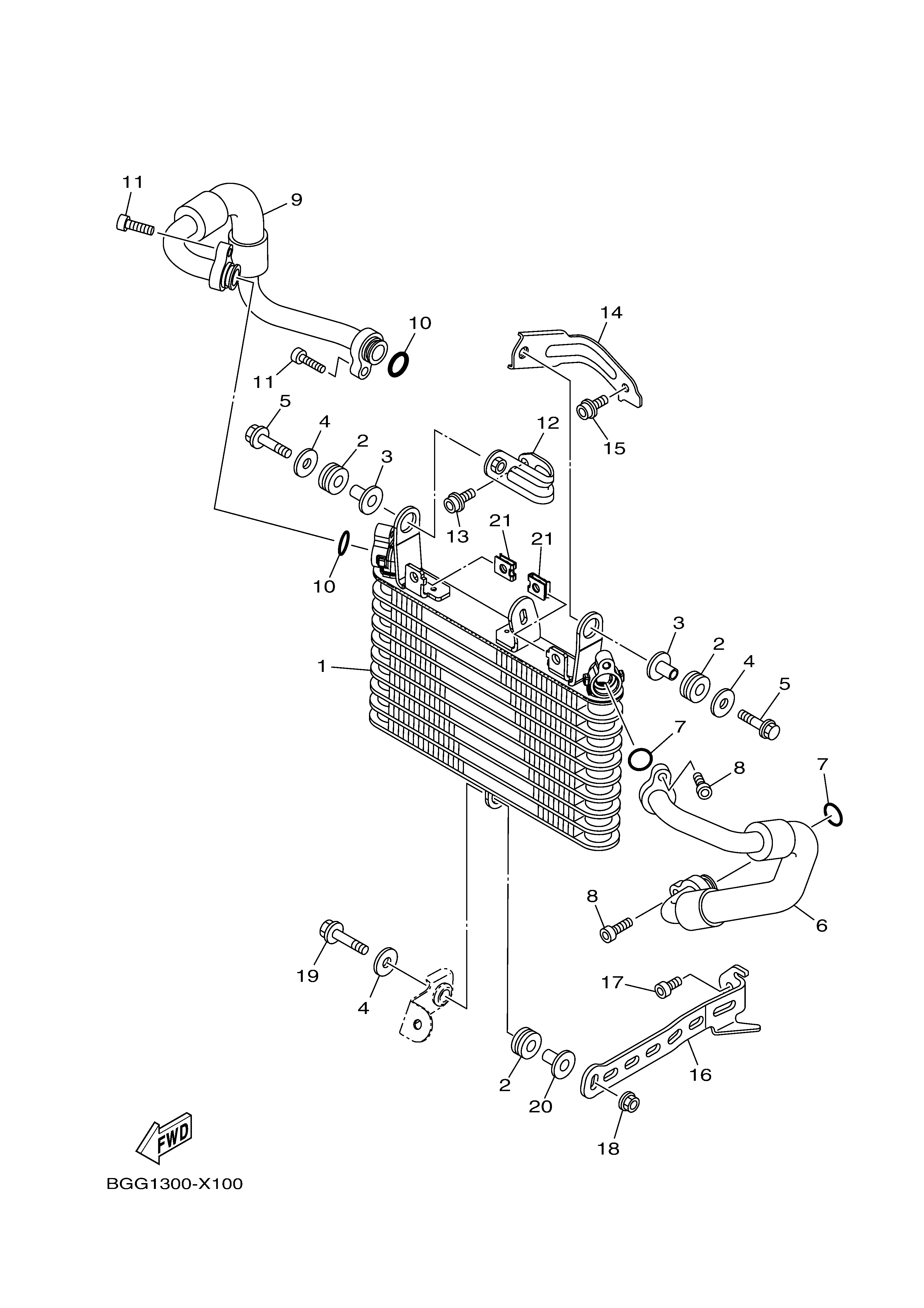 OIL COOLER ภาพแยกชิ้นส่วน