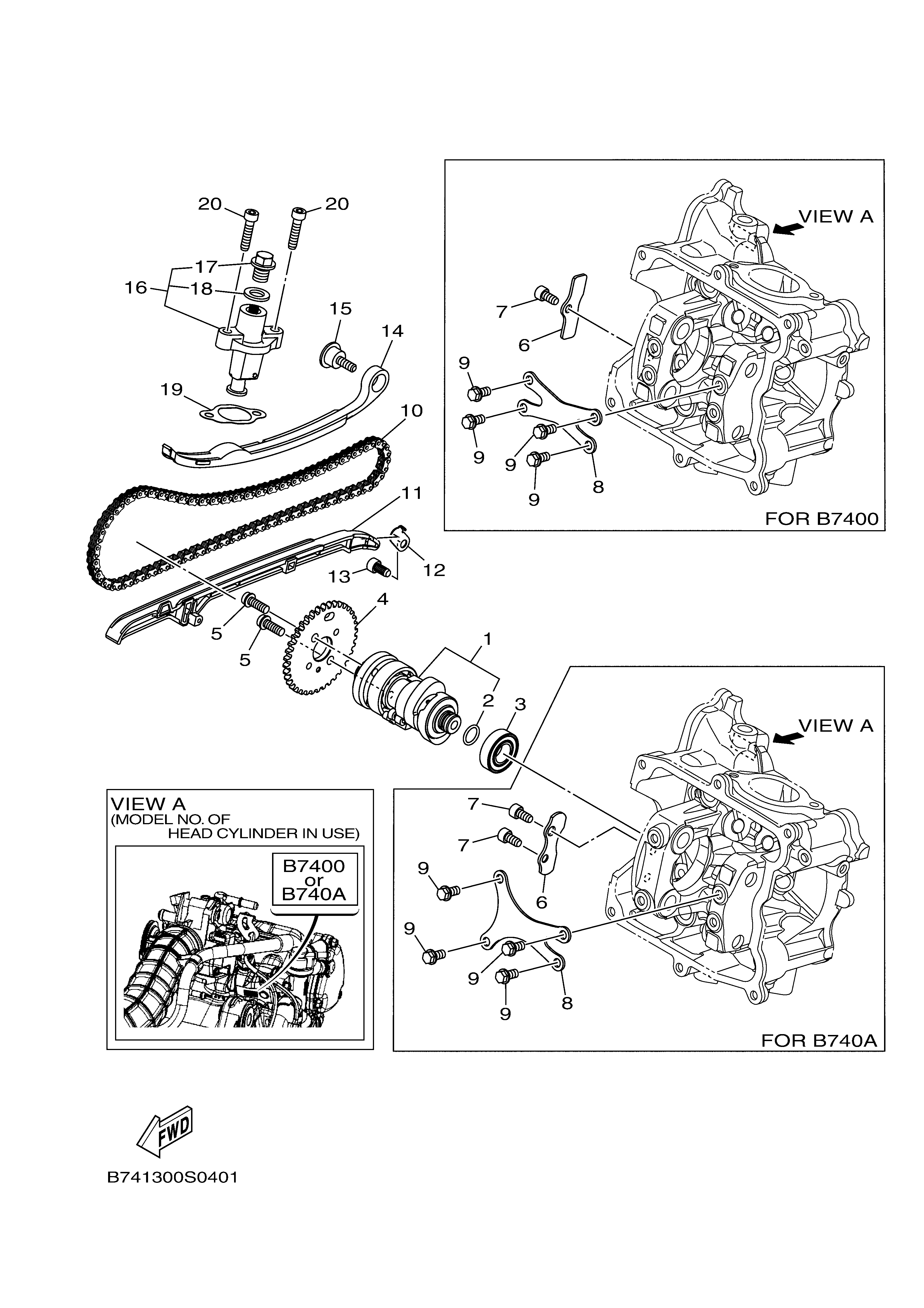 CAMSHAFT CHAIN Diagram terurai