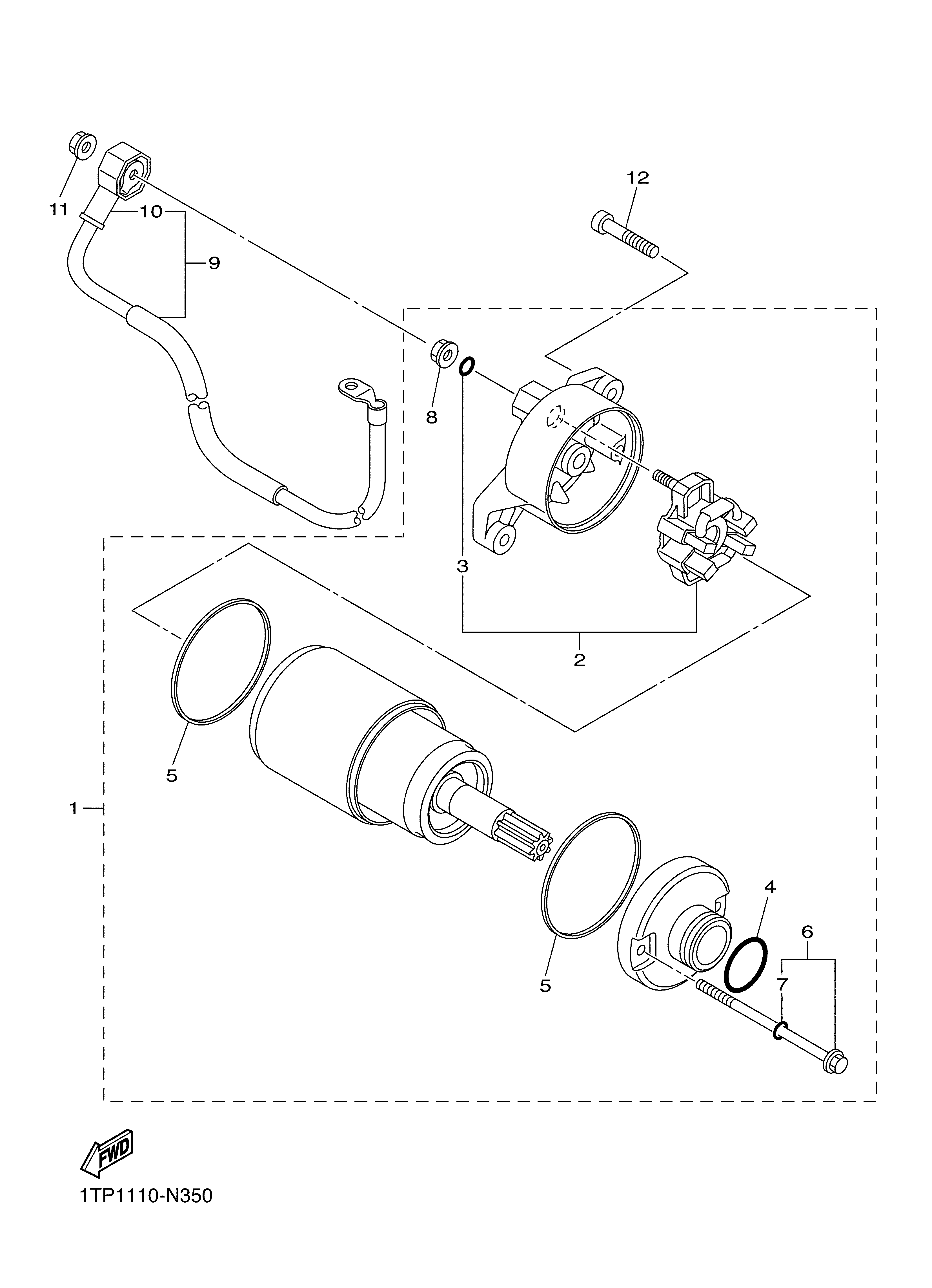 STARTING MOTOR ภาพแยกชิ้นส่วน