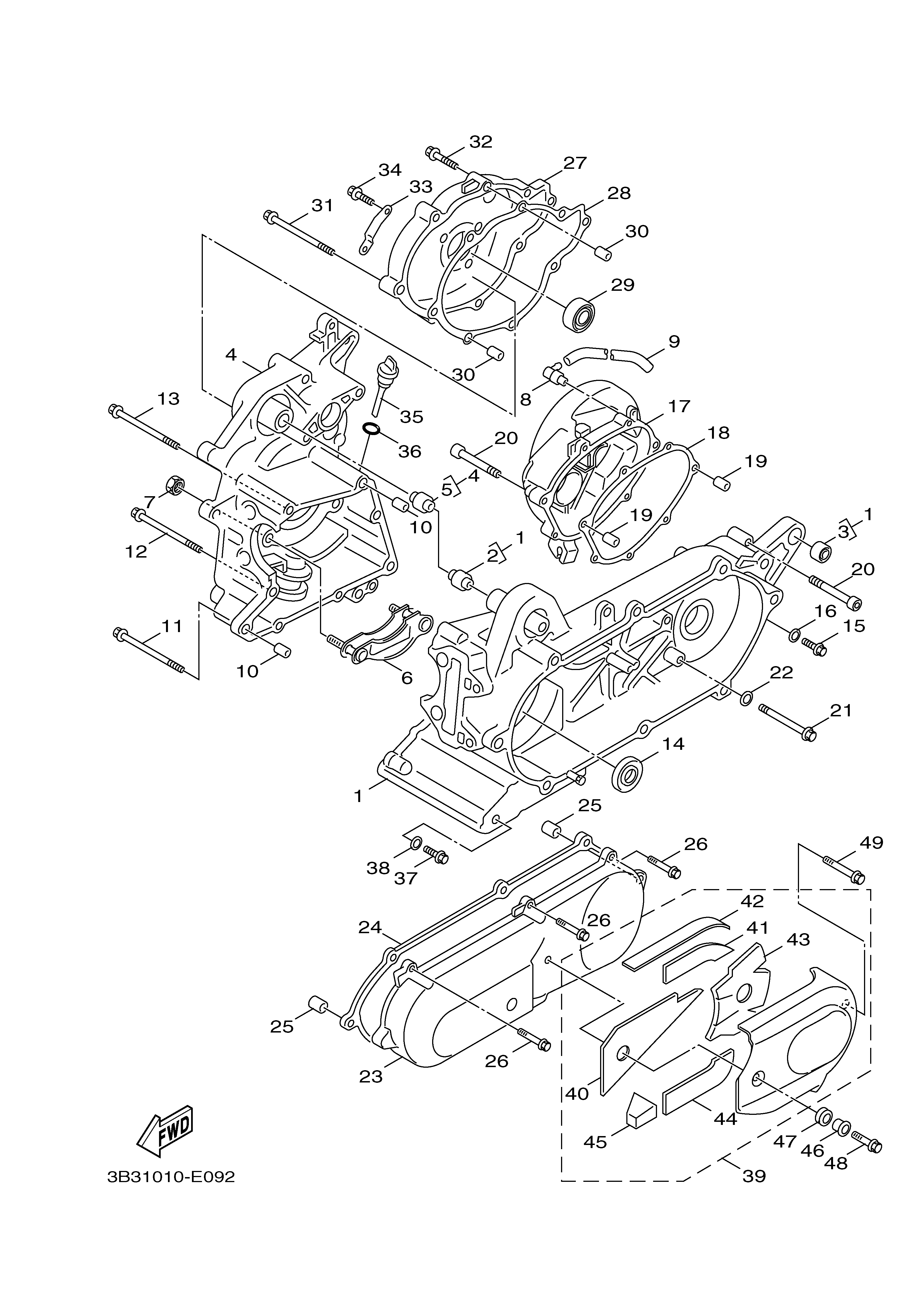 CRANKCASE Diagram terurai