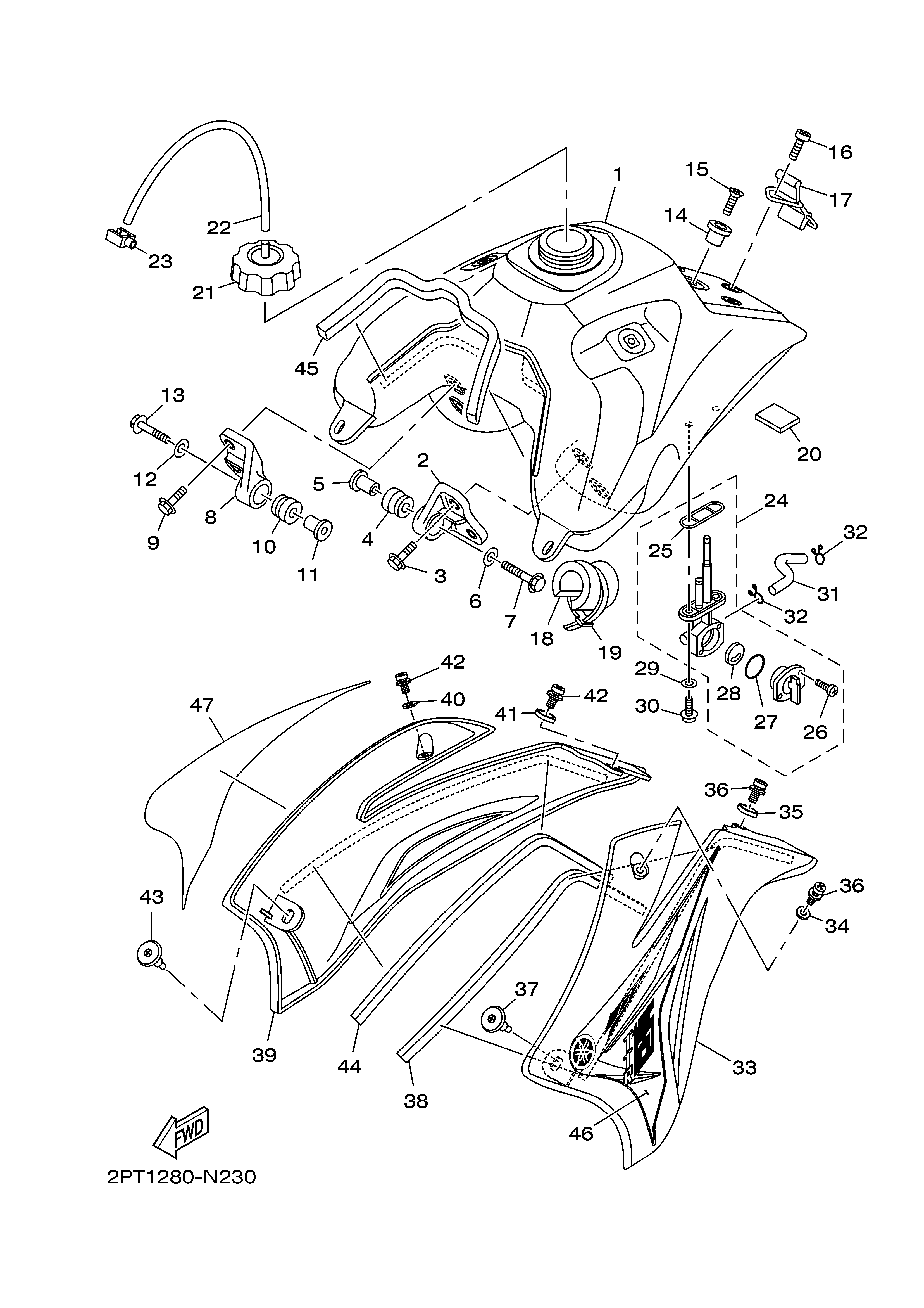 FUEL TANK Sơ đồ tách chi tiết
